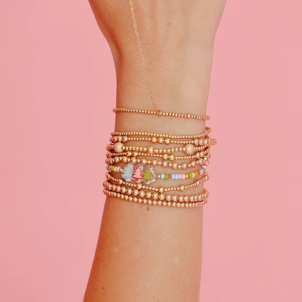 Tree Trio Holiday Sprinkle Bracelet - Beaded Blondes