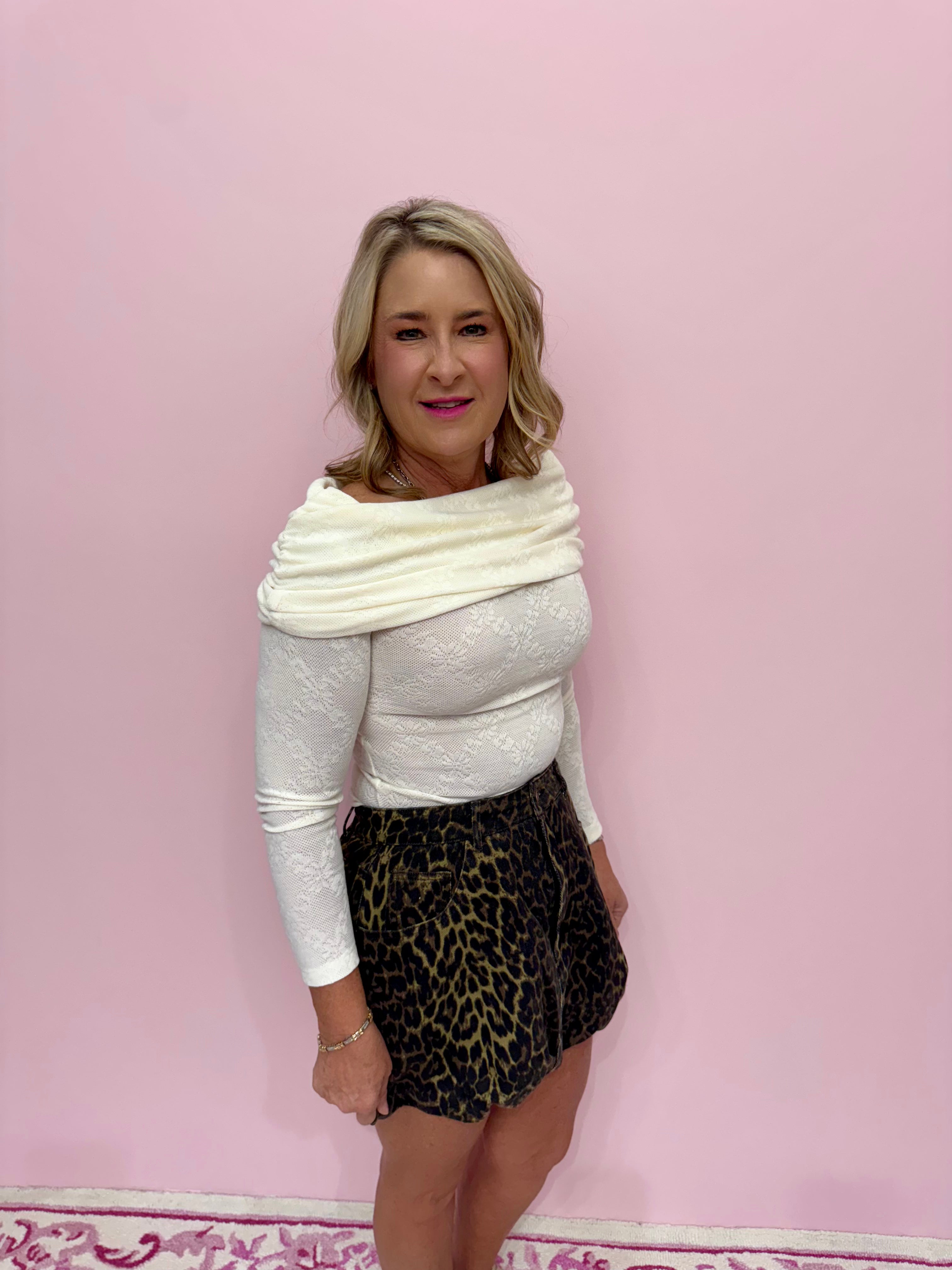 Roadhouse Jacquard Knit Off The Shoulder Top