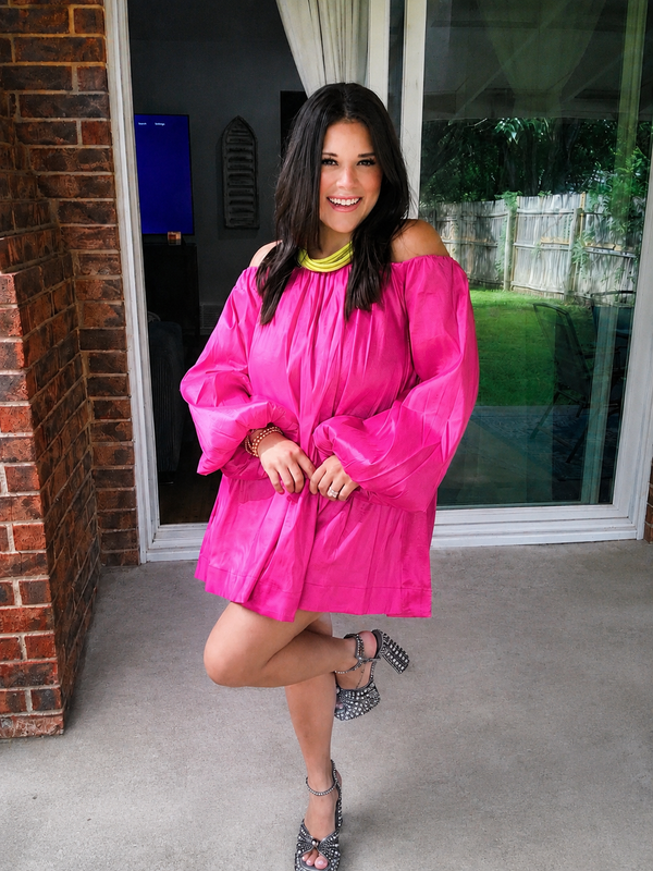 Brenna Mini Dress Dragonfruit Taffeta