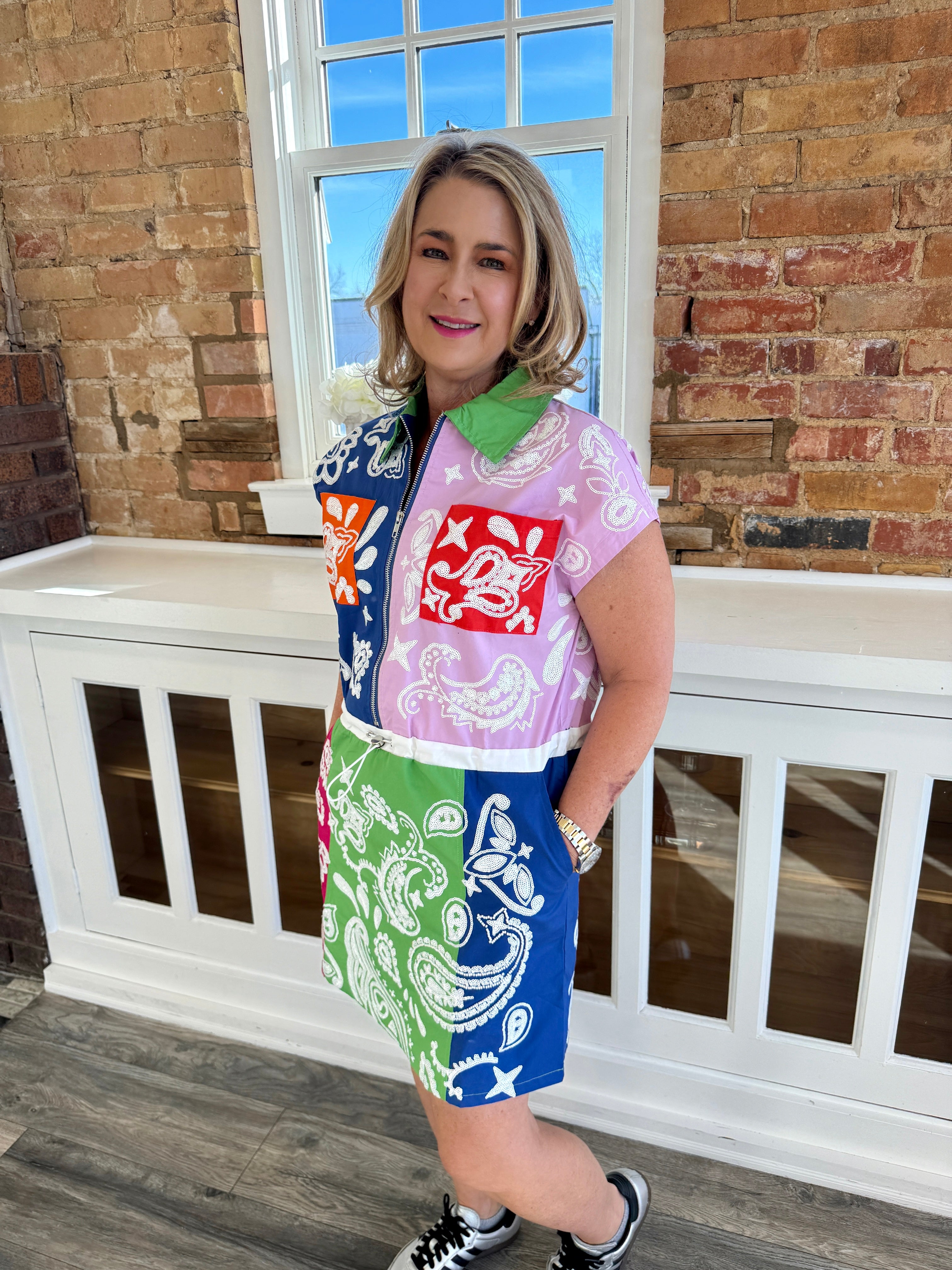 Colorblock Bandana Dress