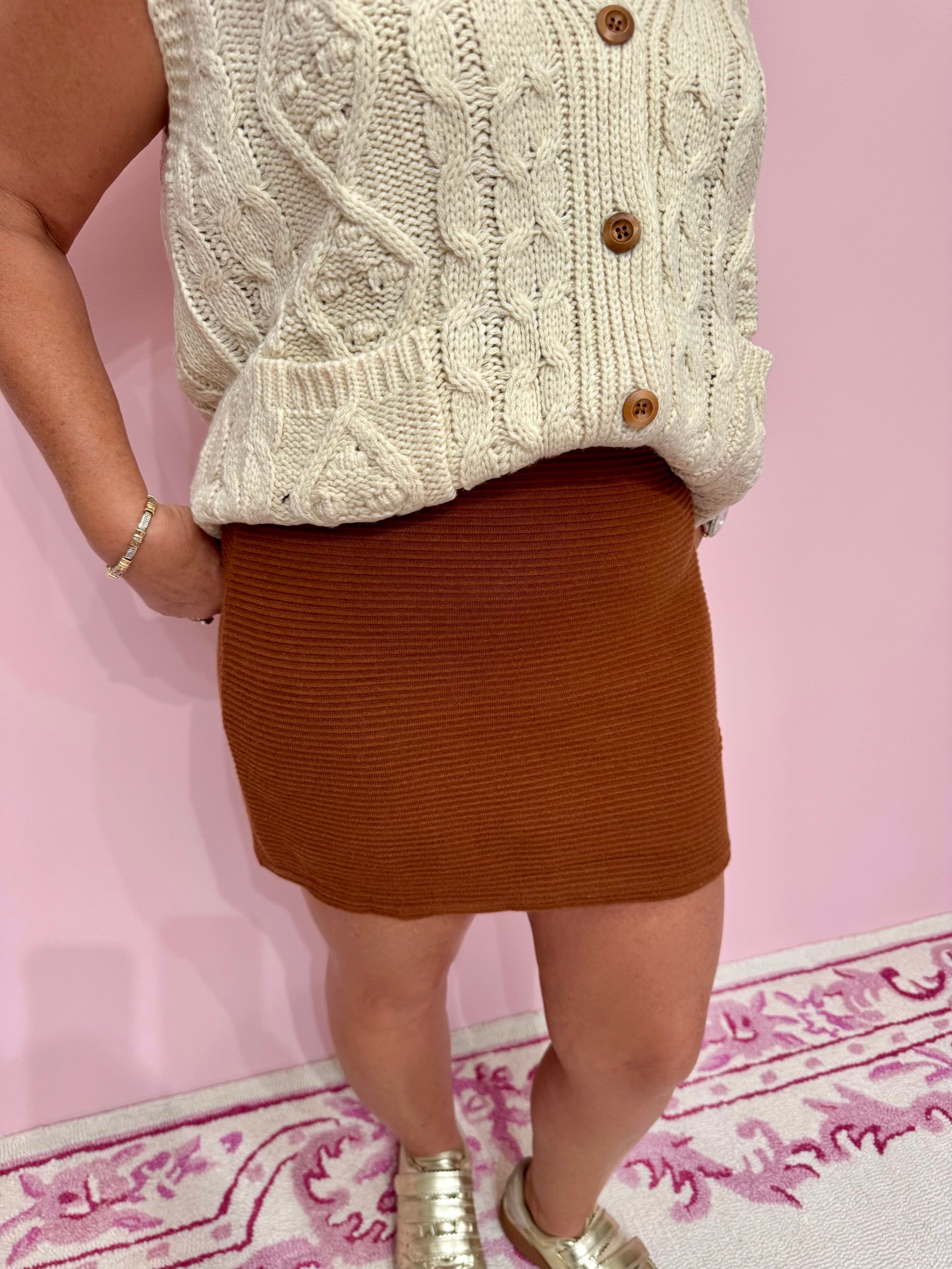 On A Stroll Knit Mini Skirt