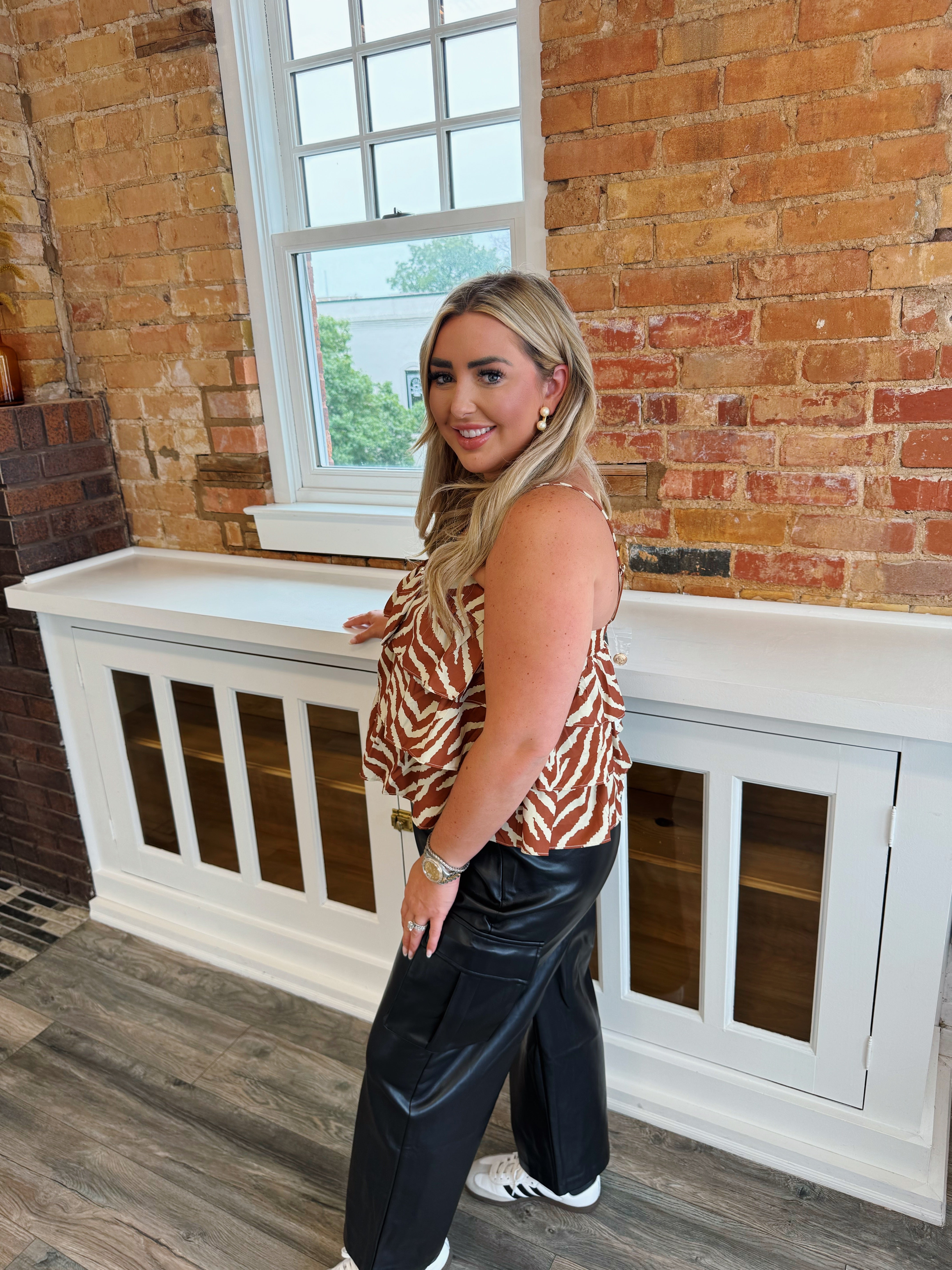 Zebra Print Sleeveless Top