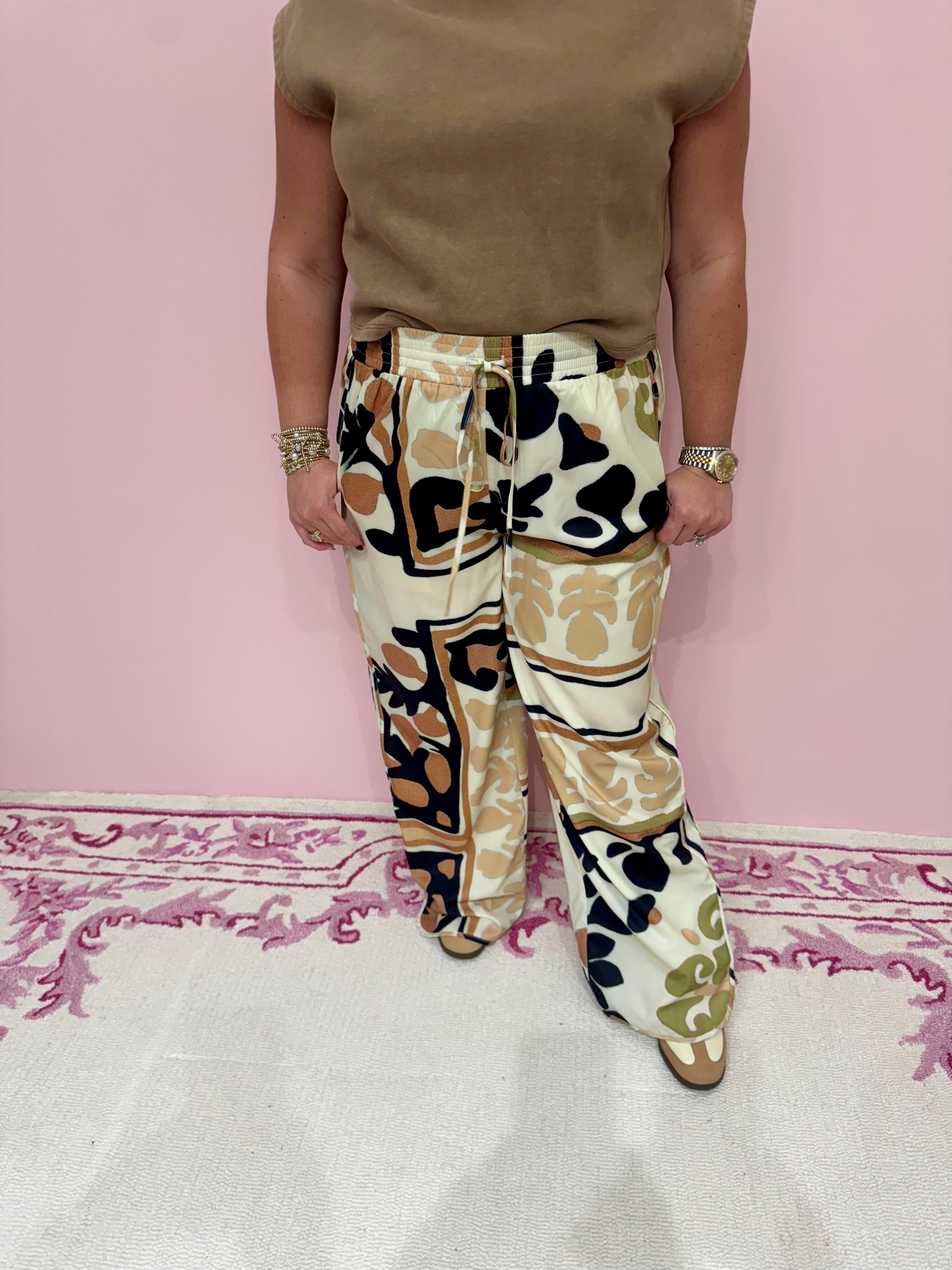 Printed Drawstring Pants
