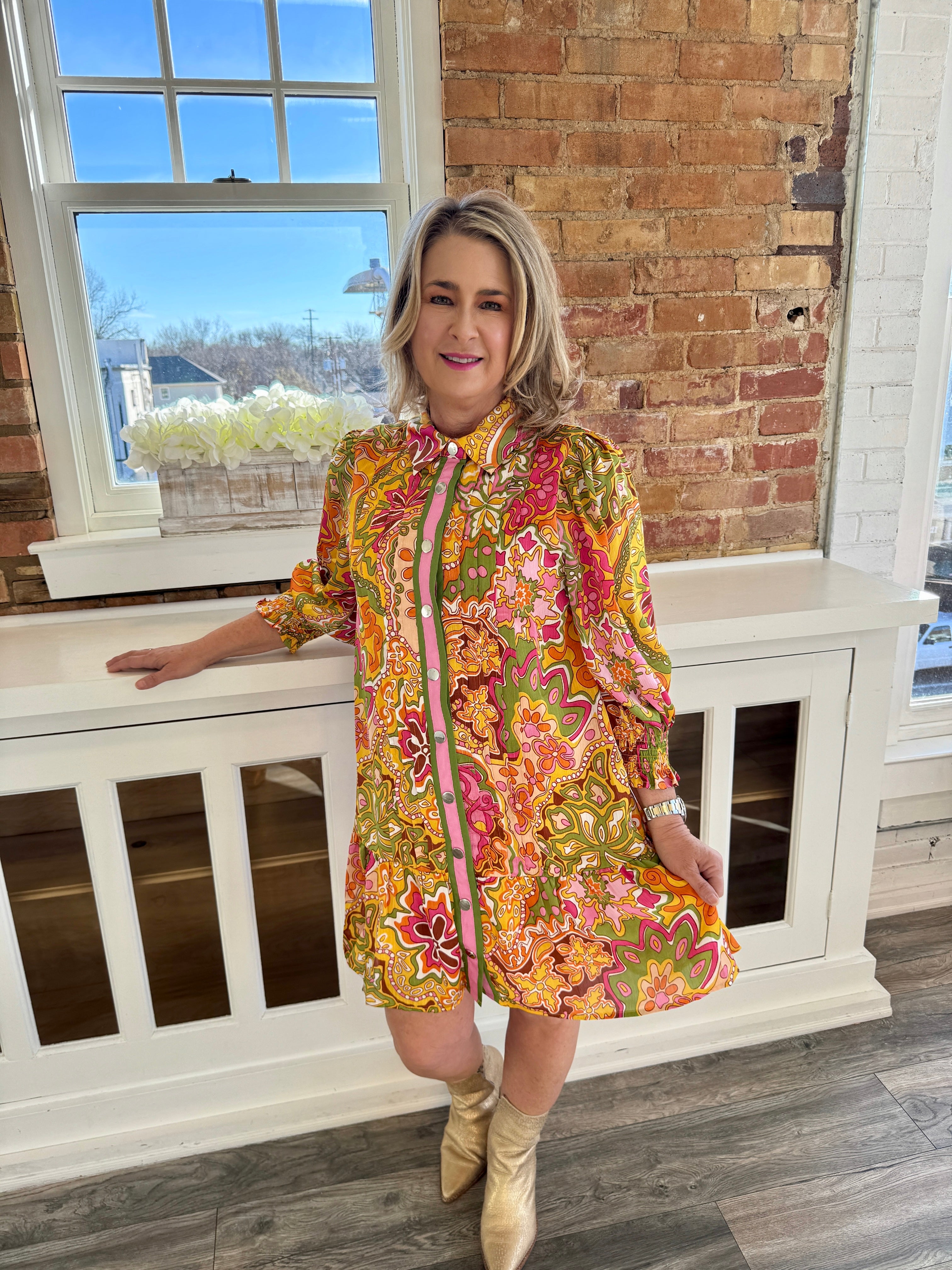 Neon Print Dress