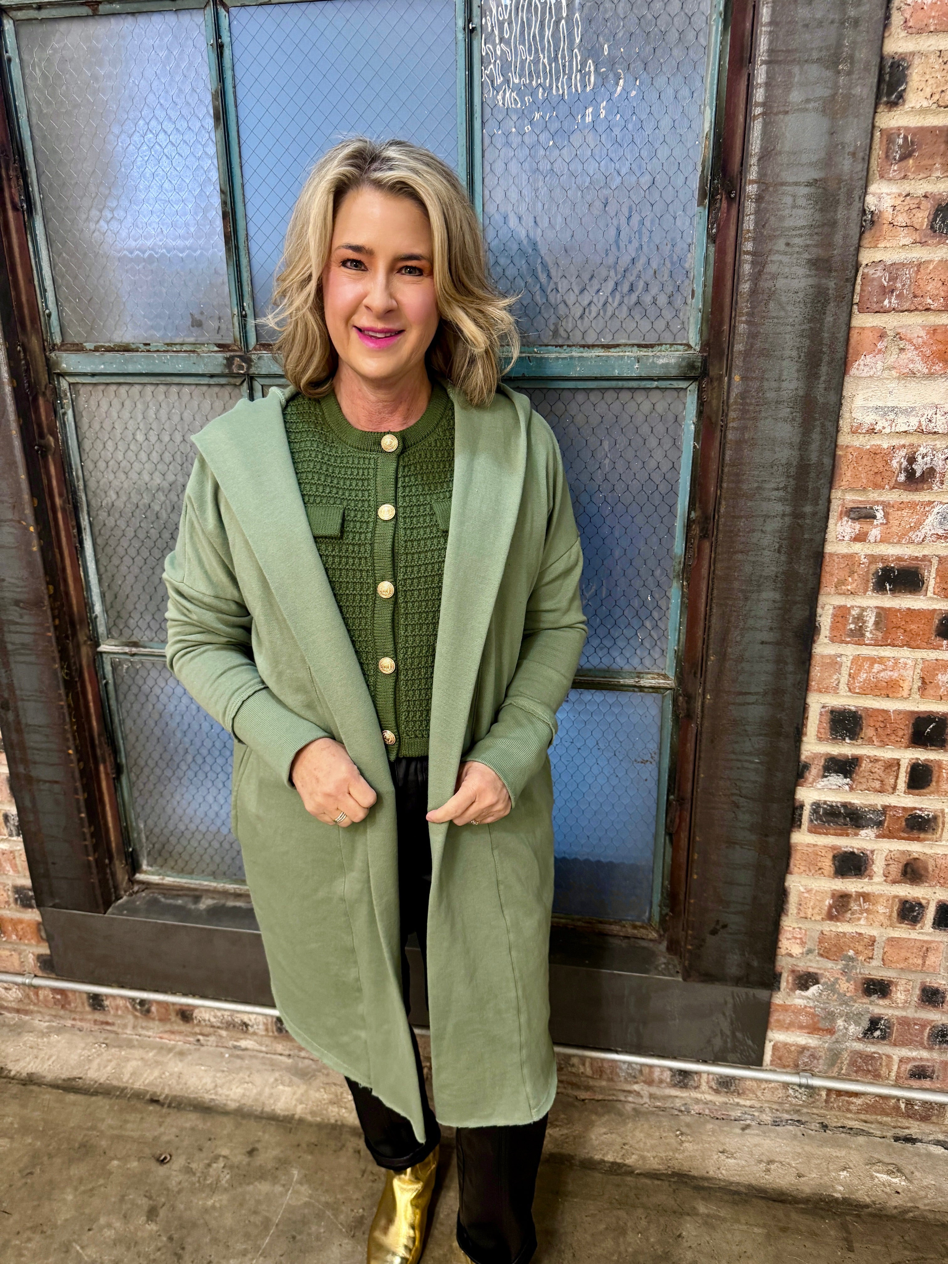 Mackenzie Hoodie Cardigan - Green