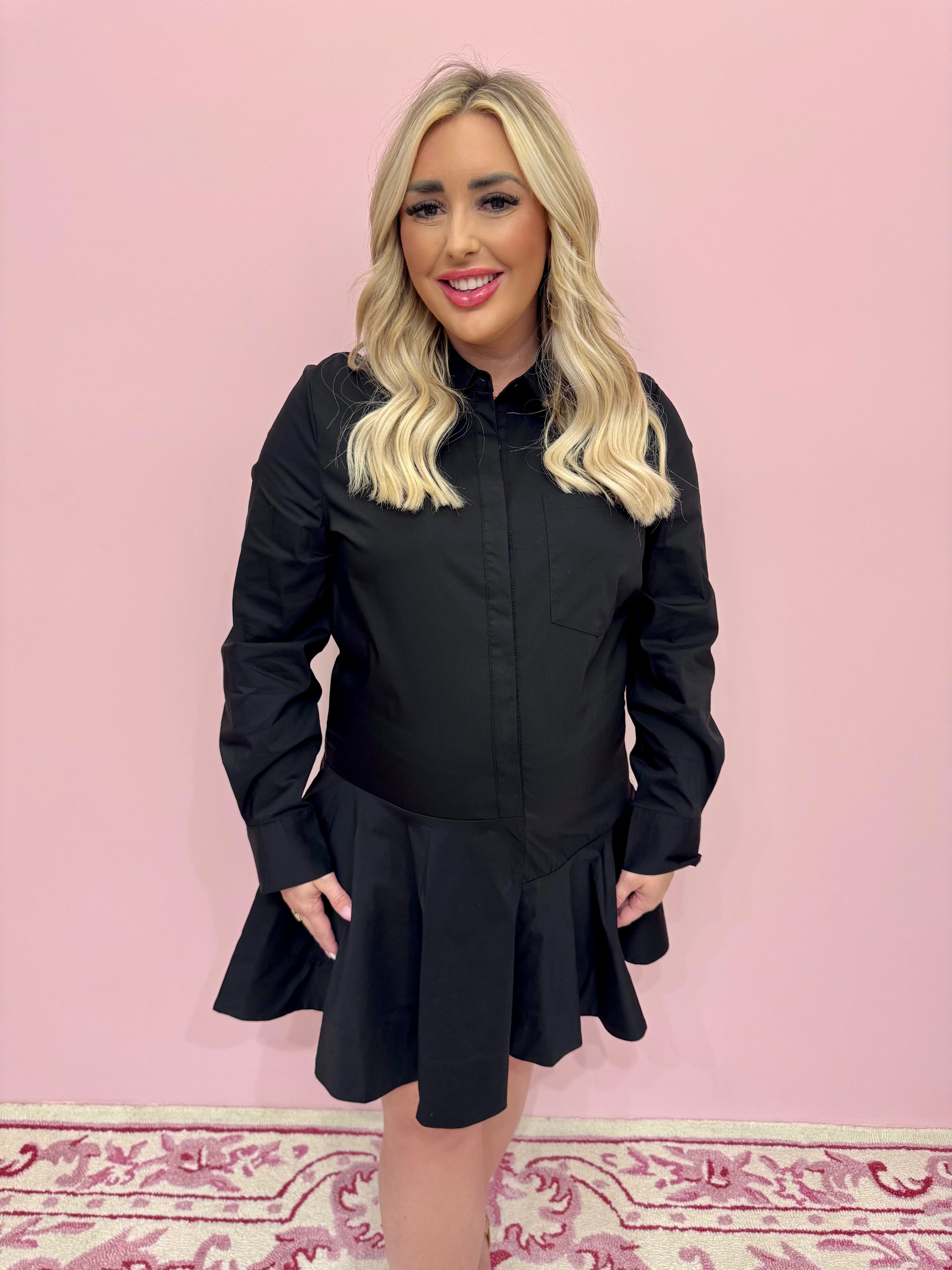 Collar Flare Skirt Dress