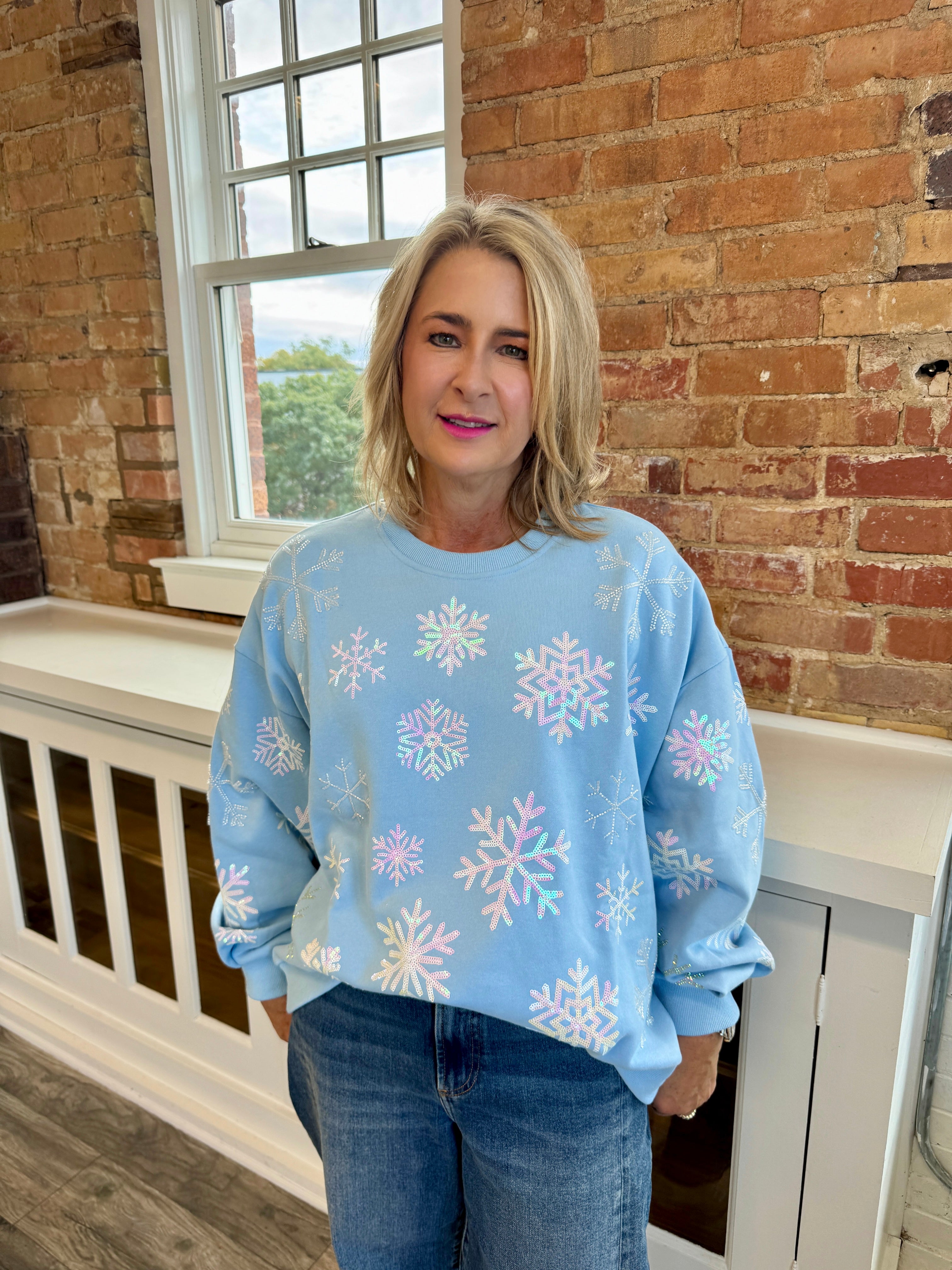 Iridescent Snowflake Sweatshirt