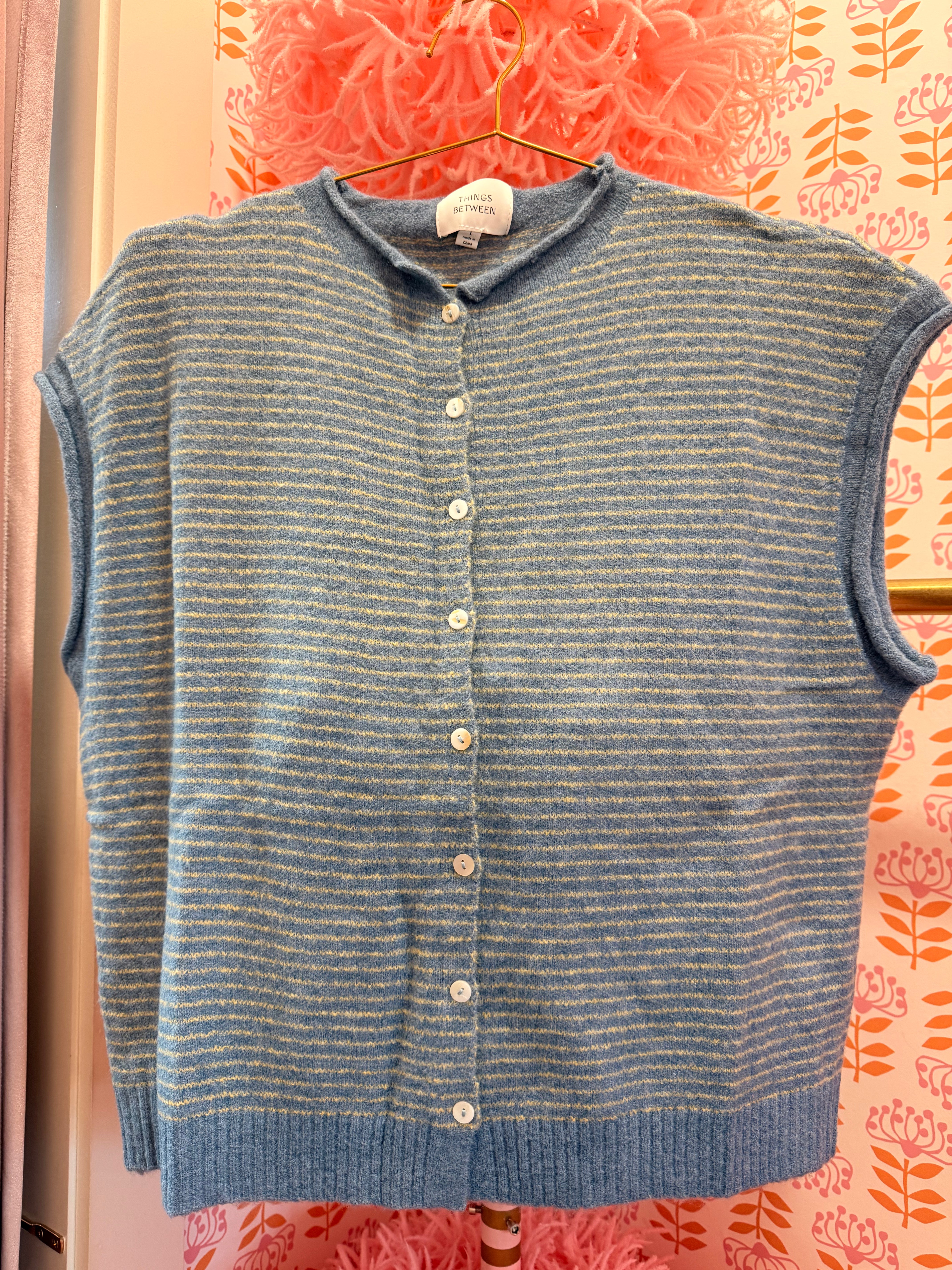 Striped Sweater Vest Cardigan