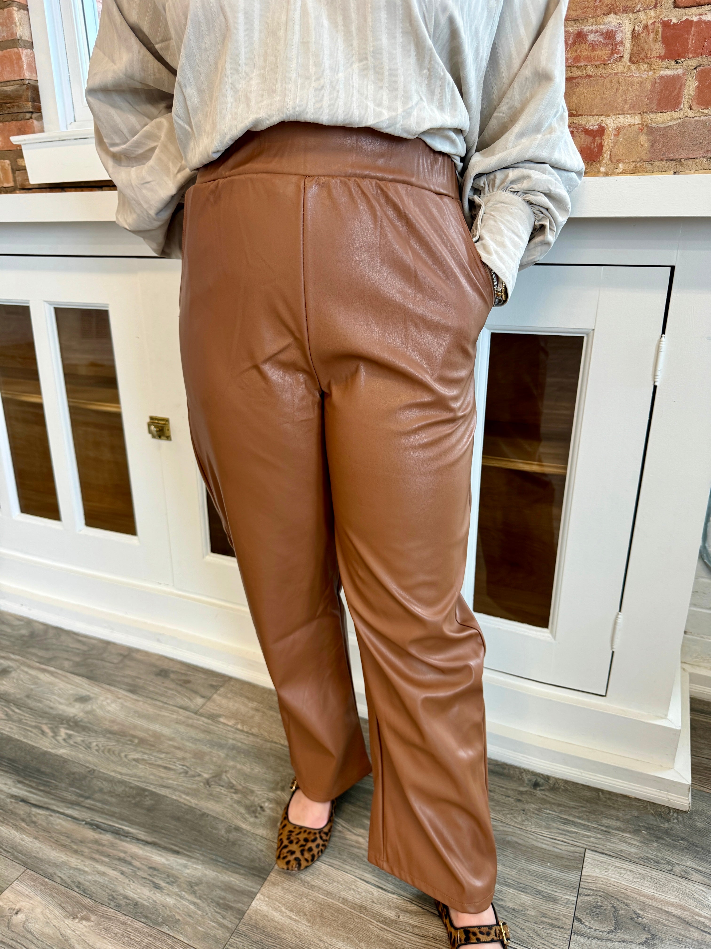 Ballard Leather Pant Tan