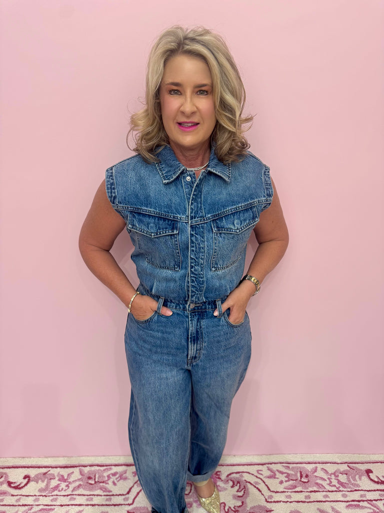 Ace Sleeveless Barrel Leg Jumpsuit