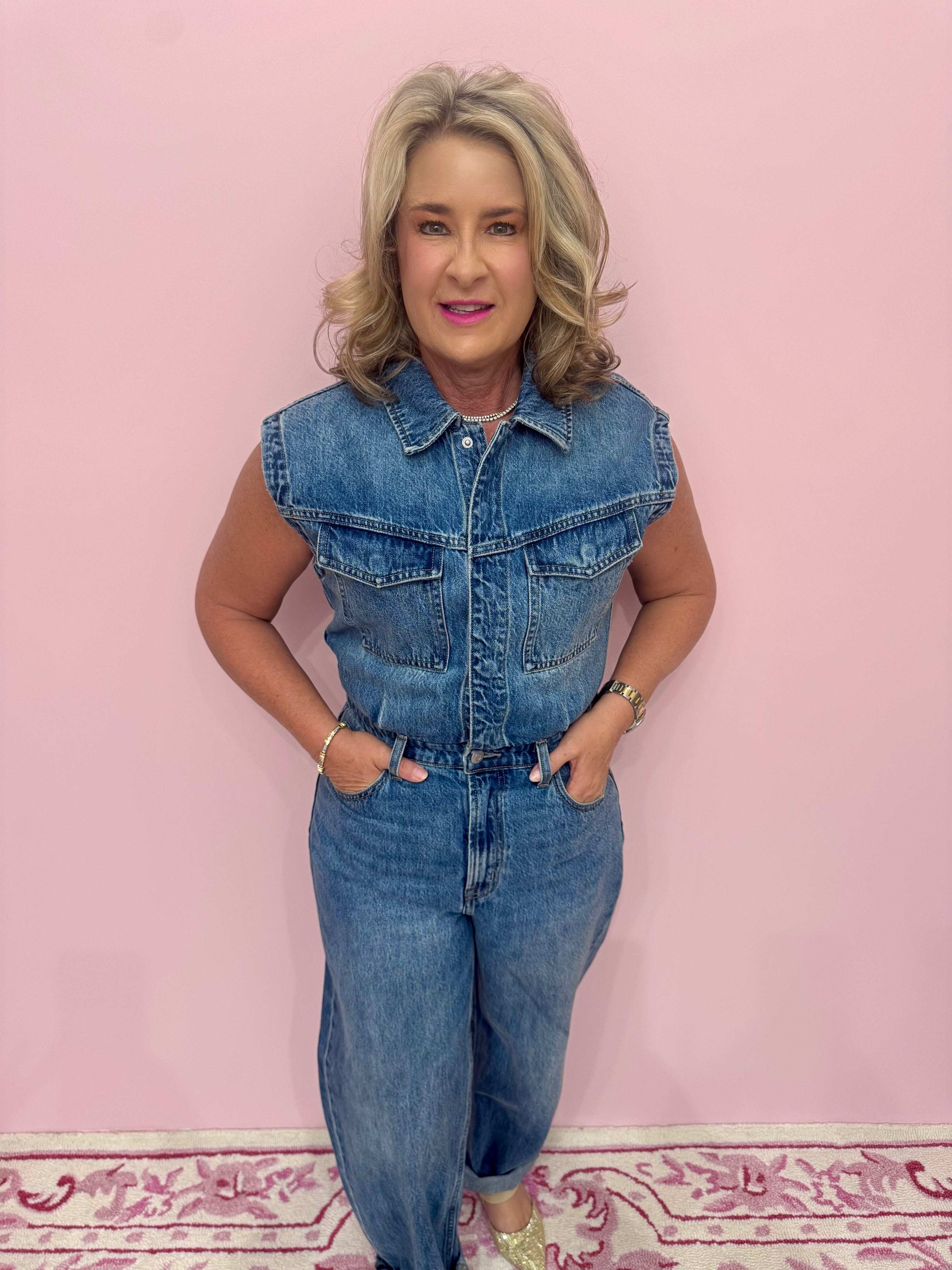 Ace Sleeveless Barrel Leg Jumpsuit