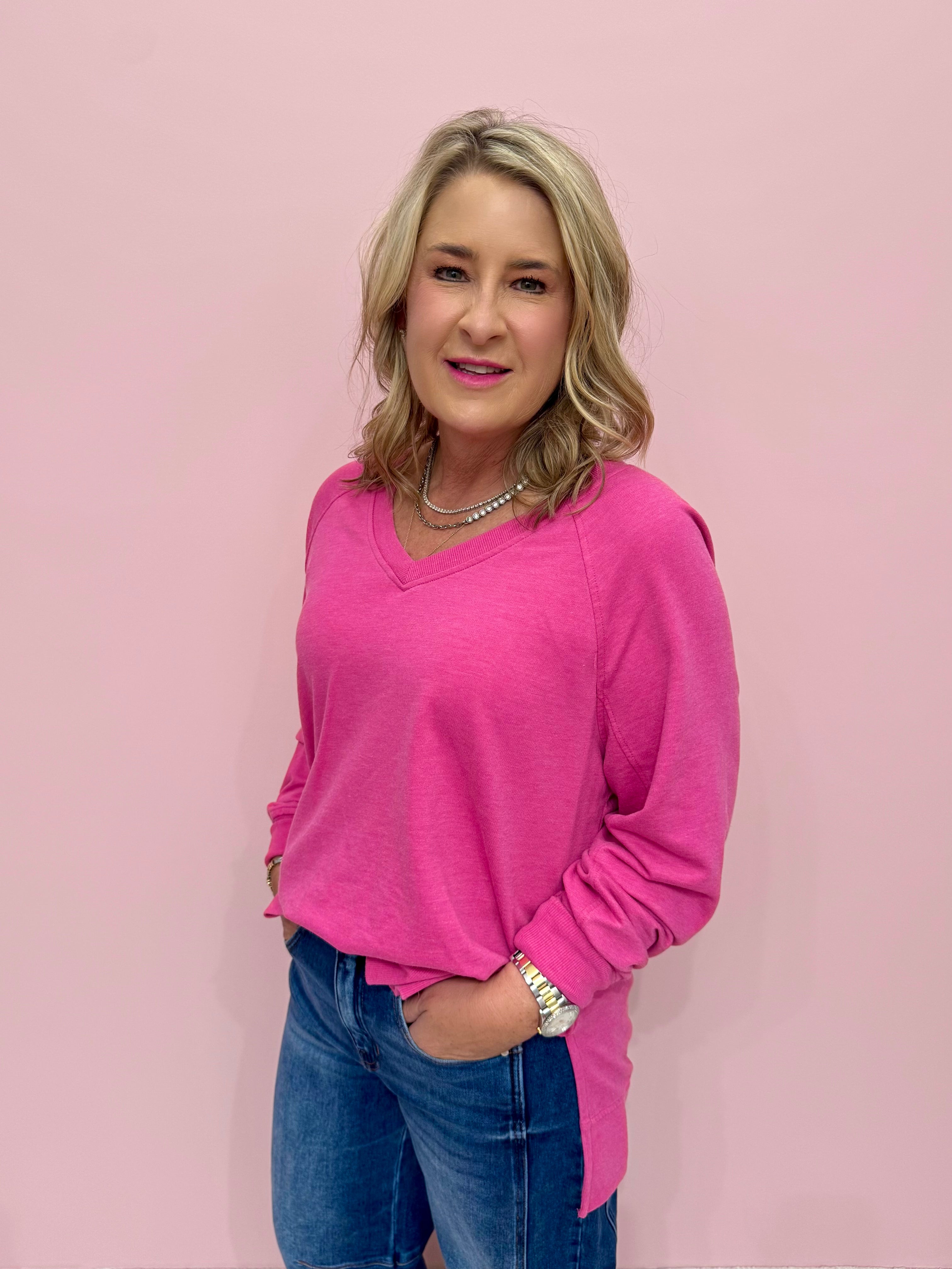 Weekender V Neck Island Pink