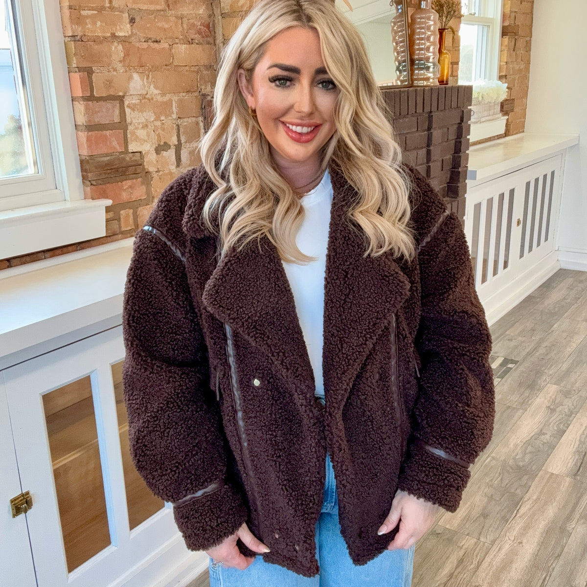 ジャケット・アウター chocolate Ari Sherpa Coat Dark Chocolate — Extremely Refined Boutique