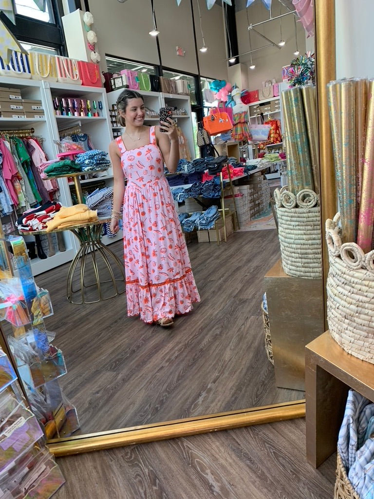 Beach Linen Tie Back Maxi Dress