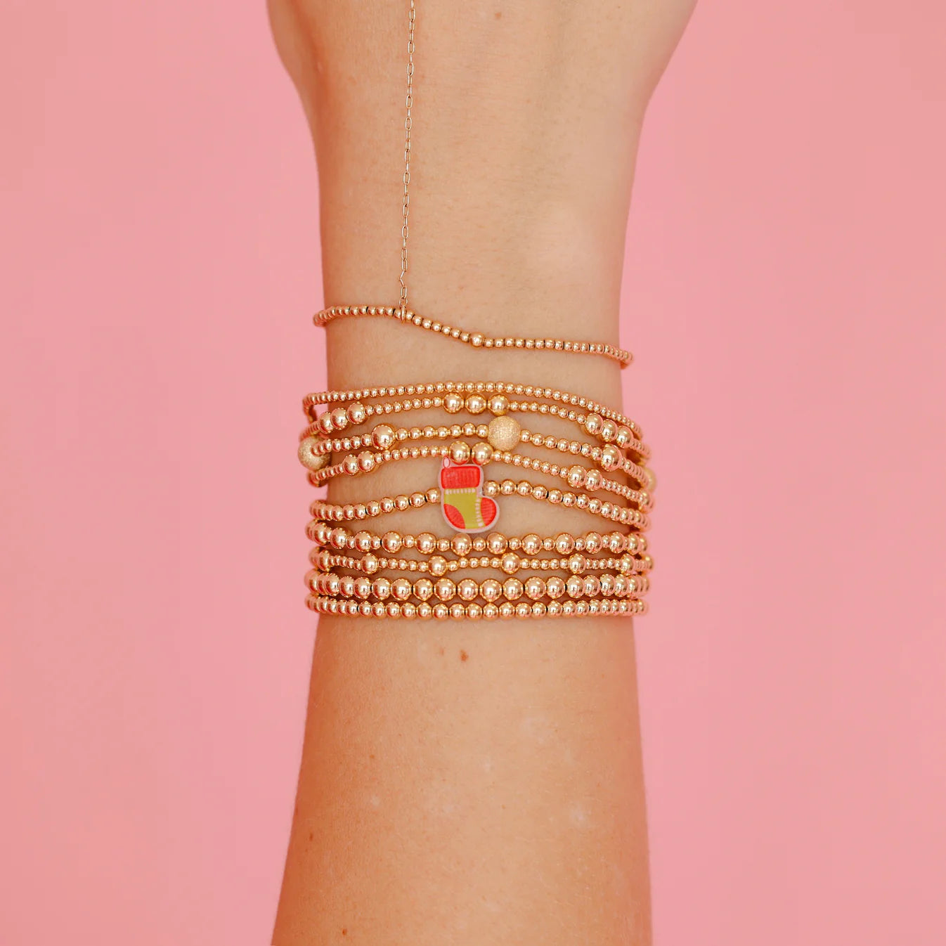 Stocking Bracelet - Beaded Blondes