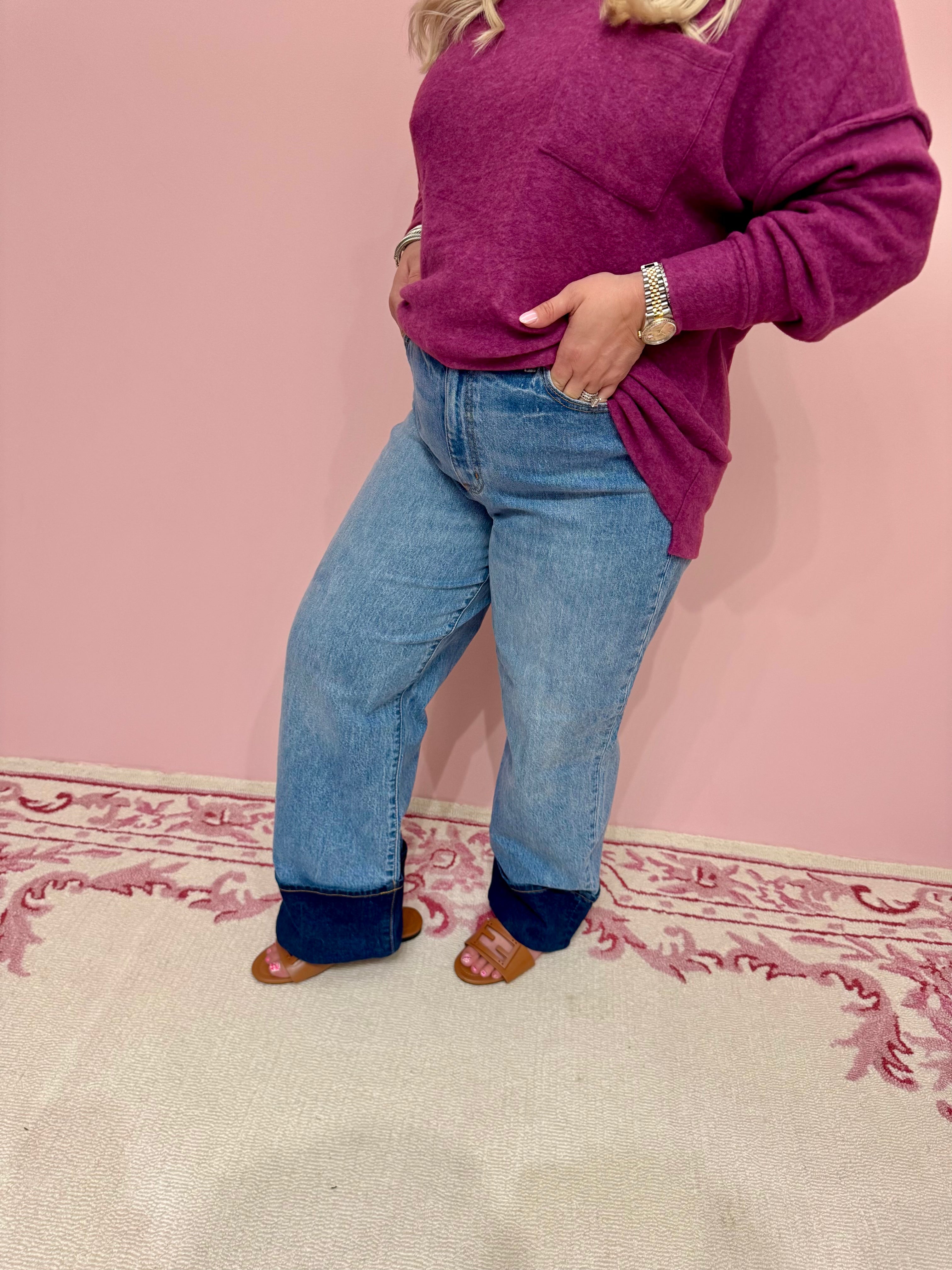 Eastside High Rise Loose Jean In Plunge