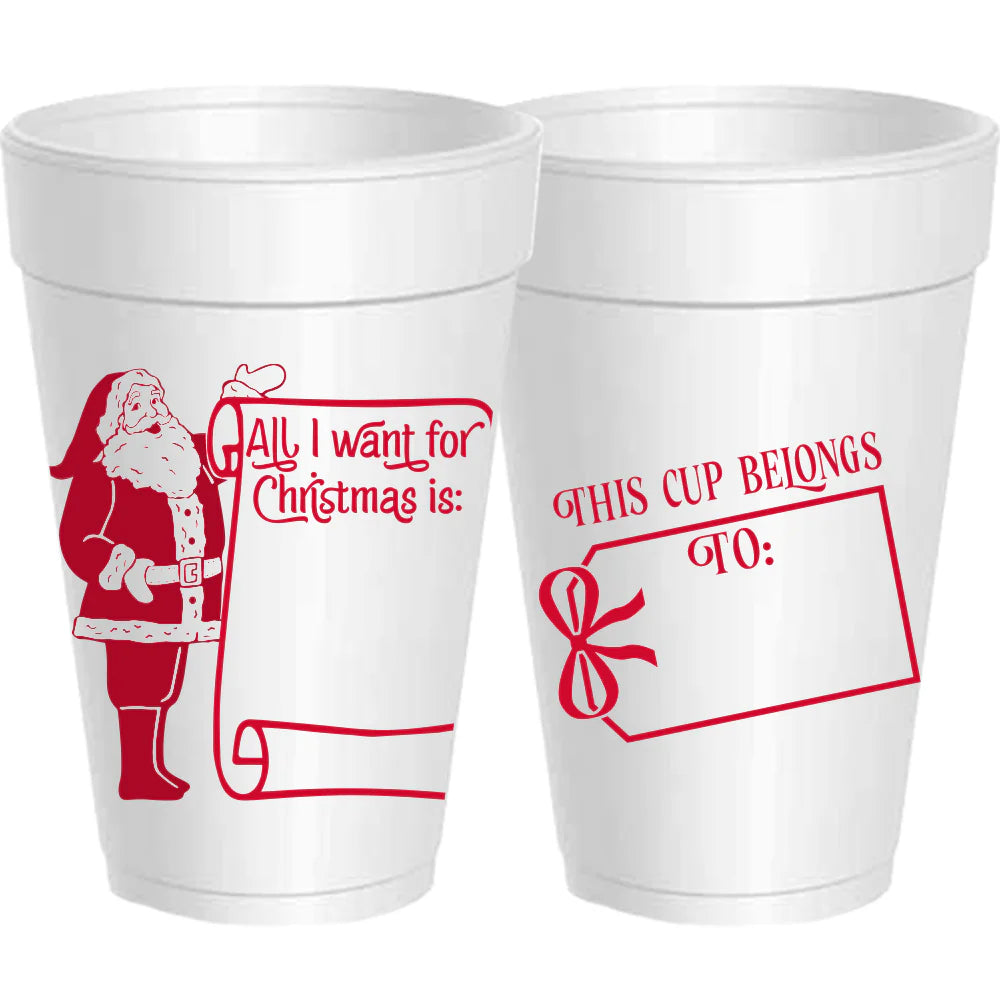 Holiday Styrofoam Cups