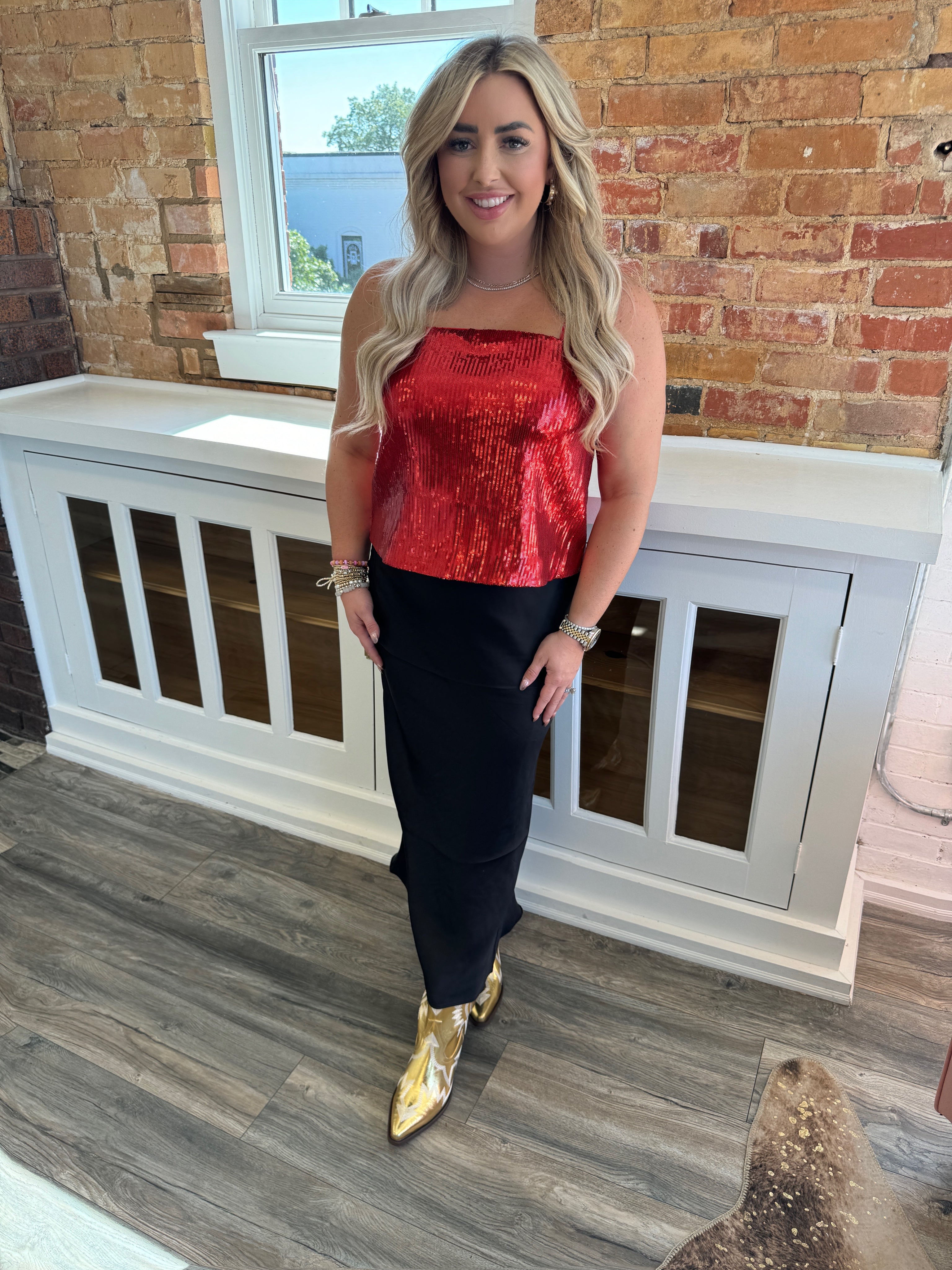 Ruby Sequin Top