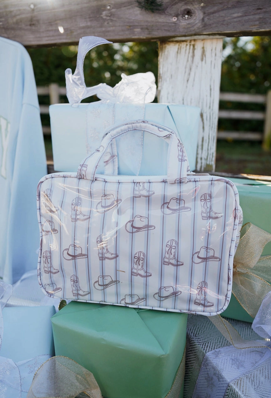 Toiletry Case - Western Blues Striped