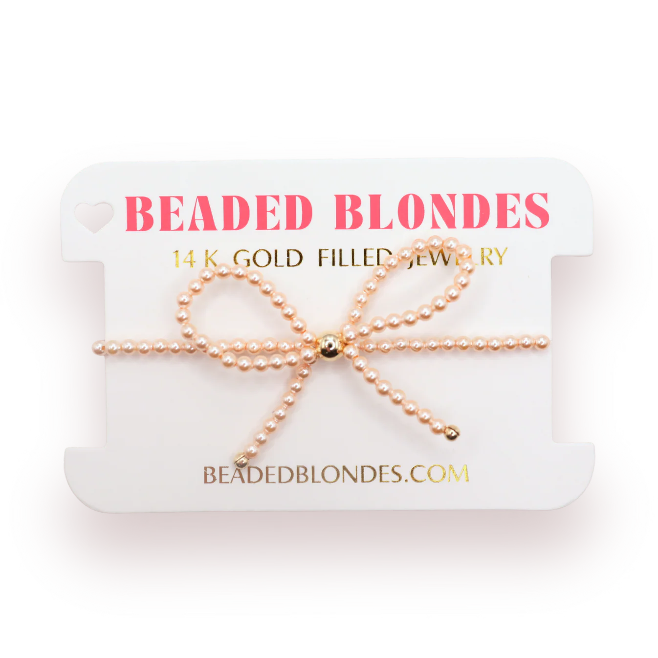 Champagne Pearl Bow - Beaded Blondes