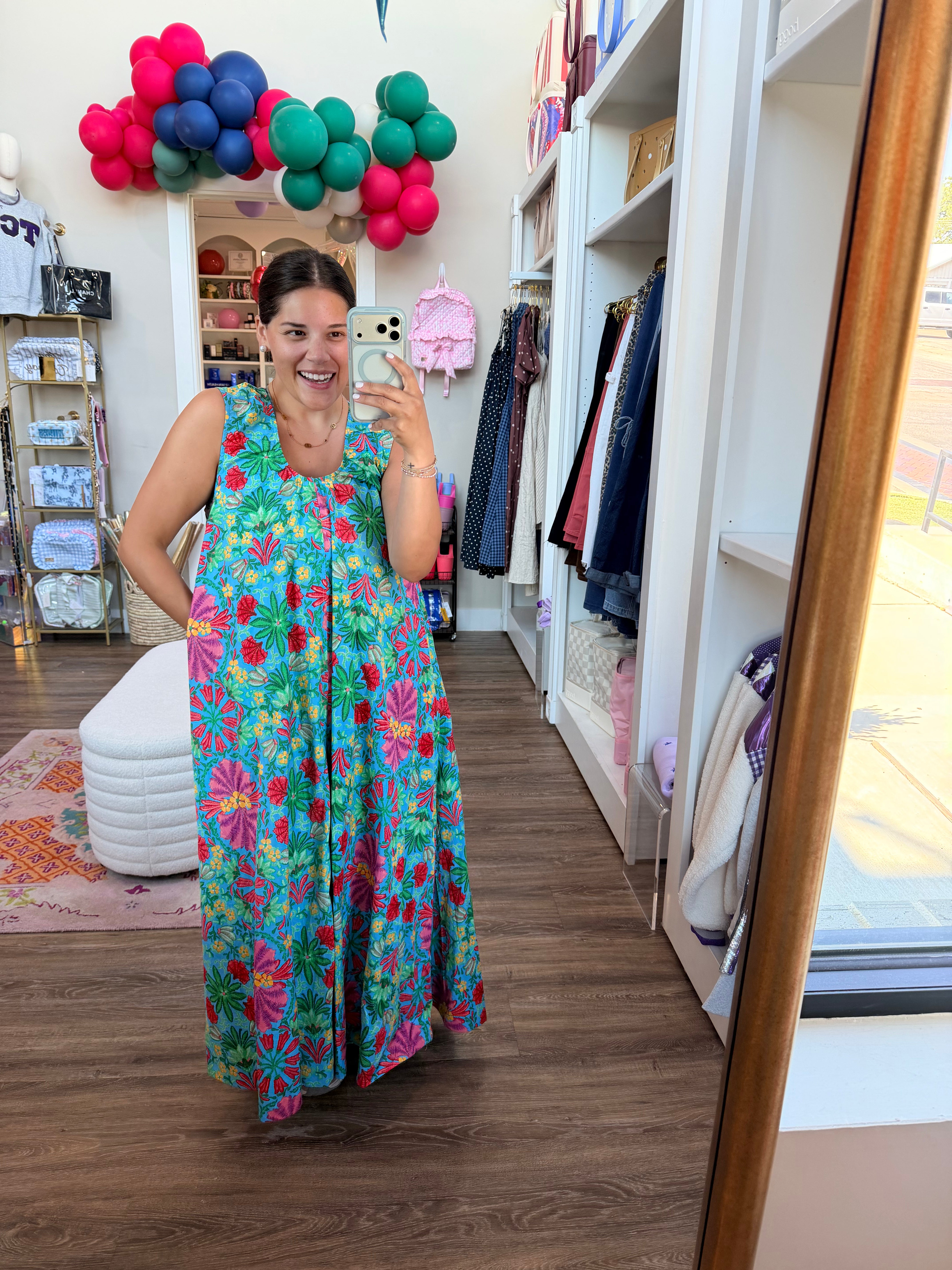 Tropical Scoop Sleeveless Maxi Dress