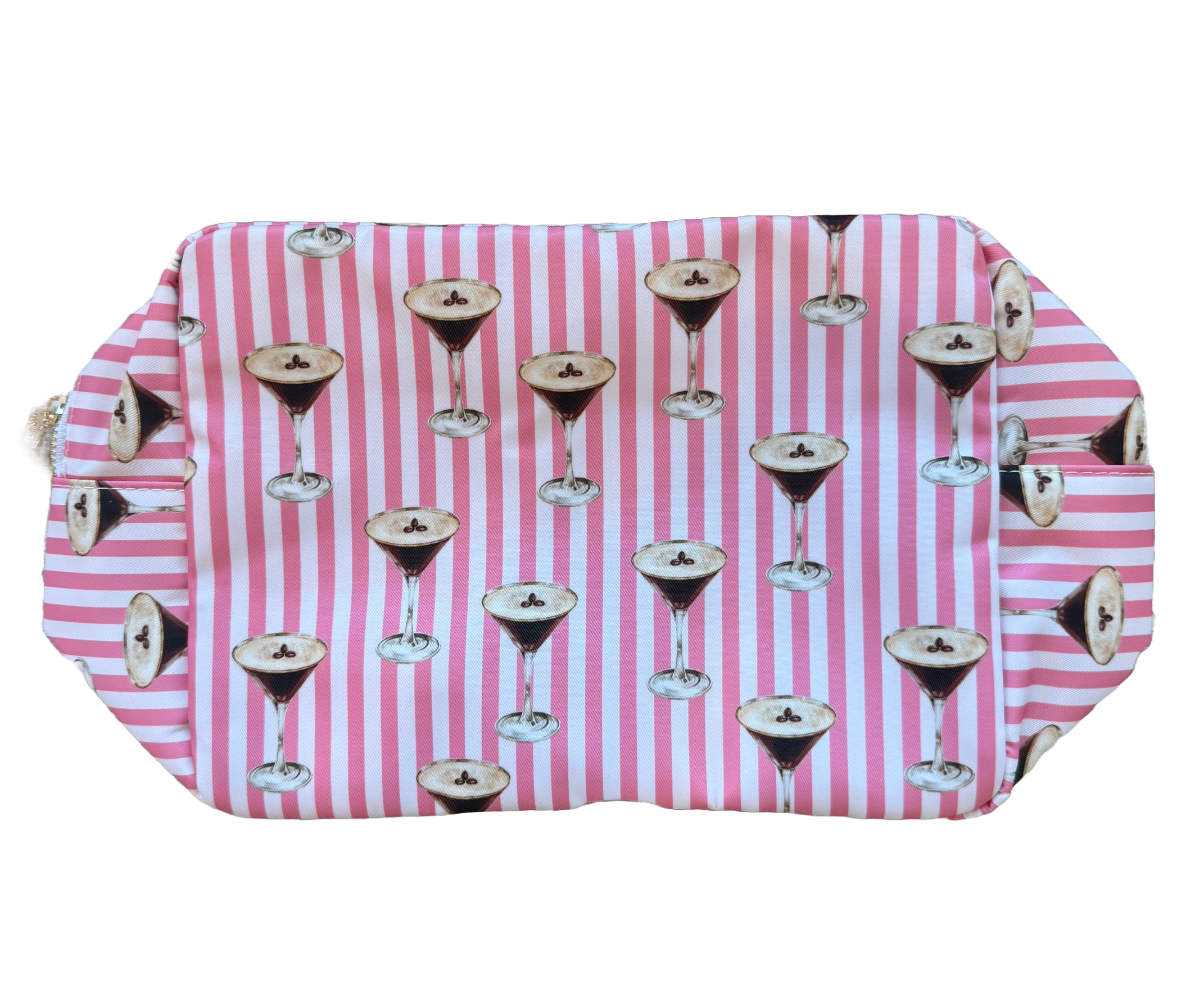 XL Nylon Cosmetic Bag - Pink Espresso Martini