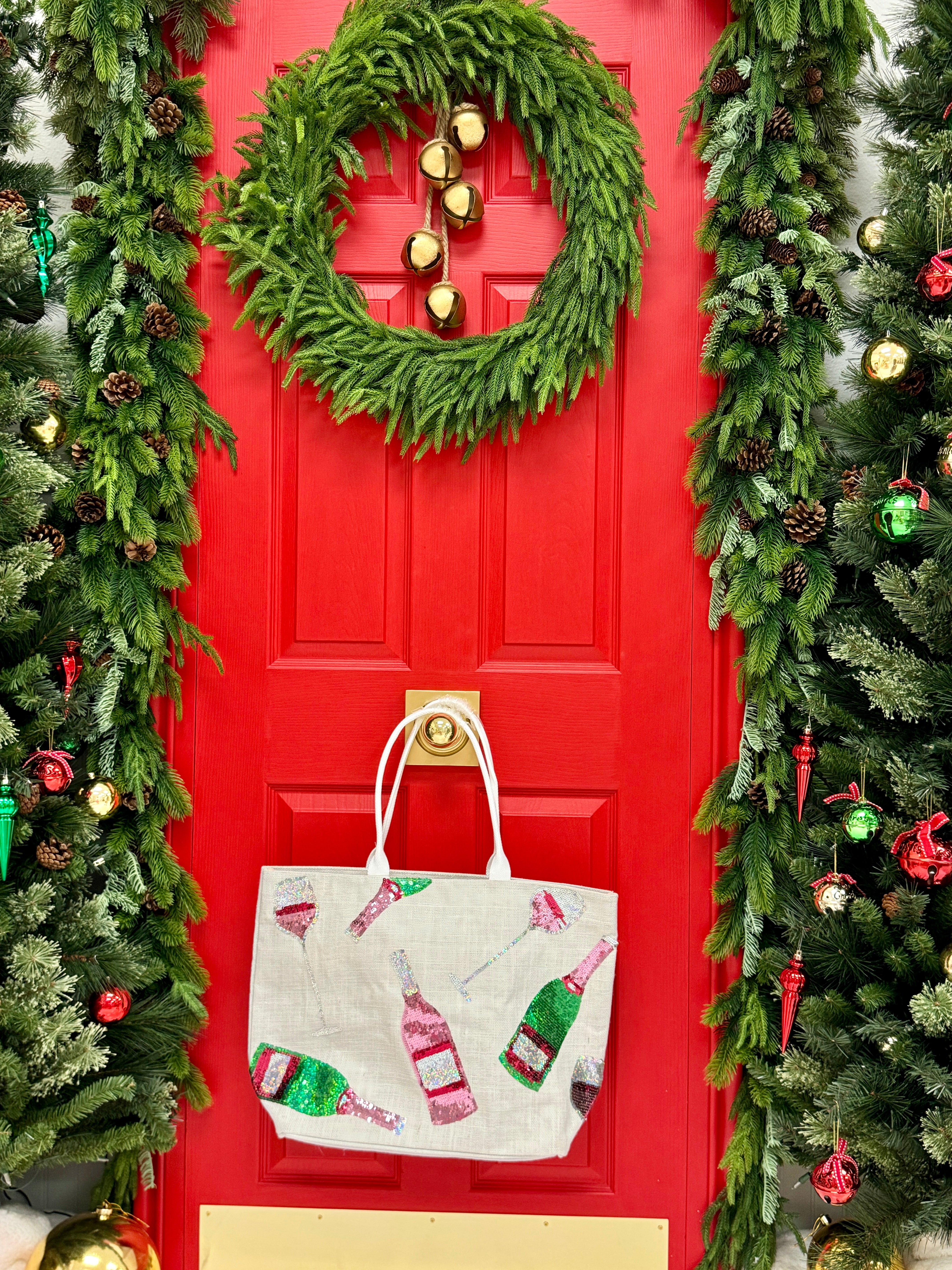 Holiday Sparkle Tote White