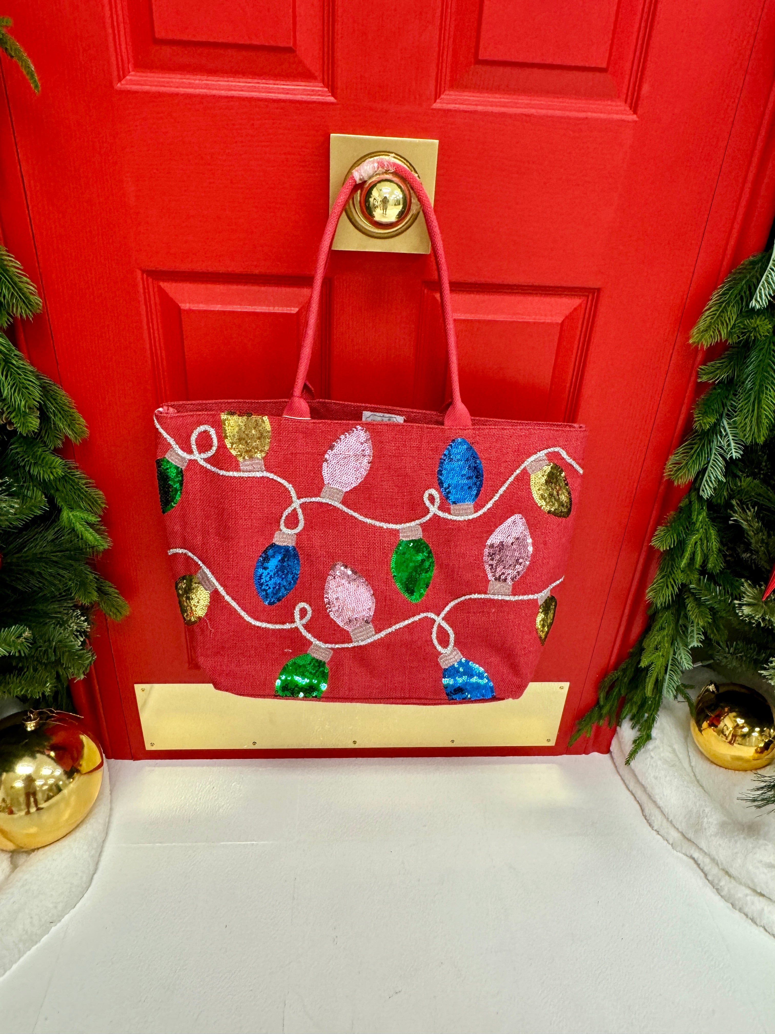 Holiday Sparkle Tote Red