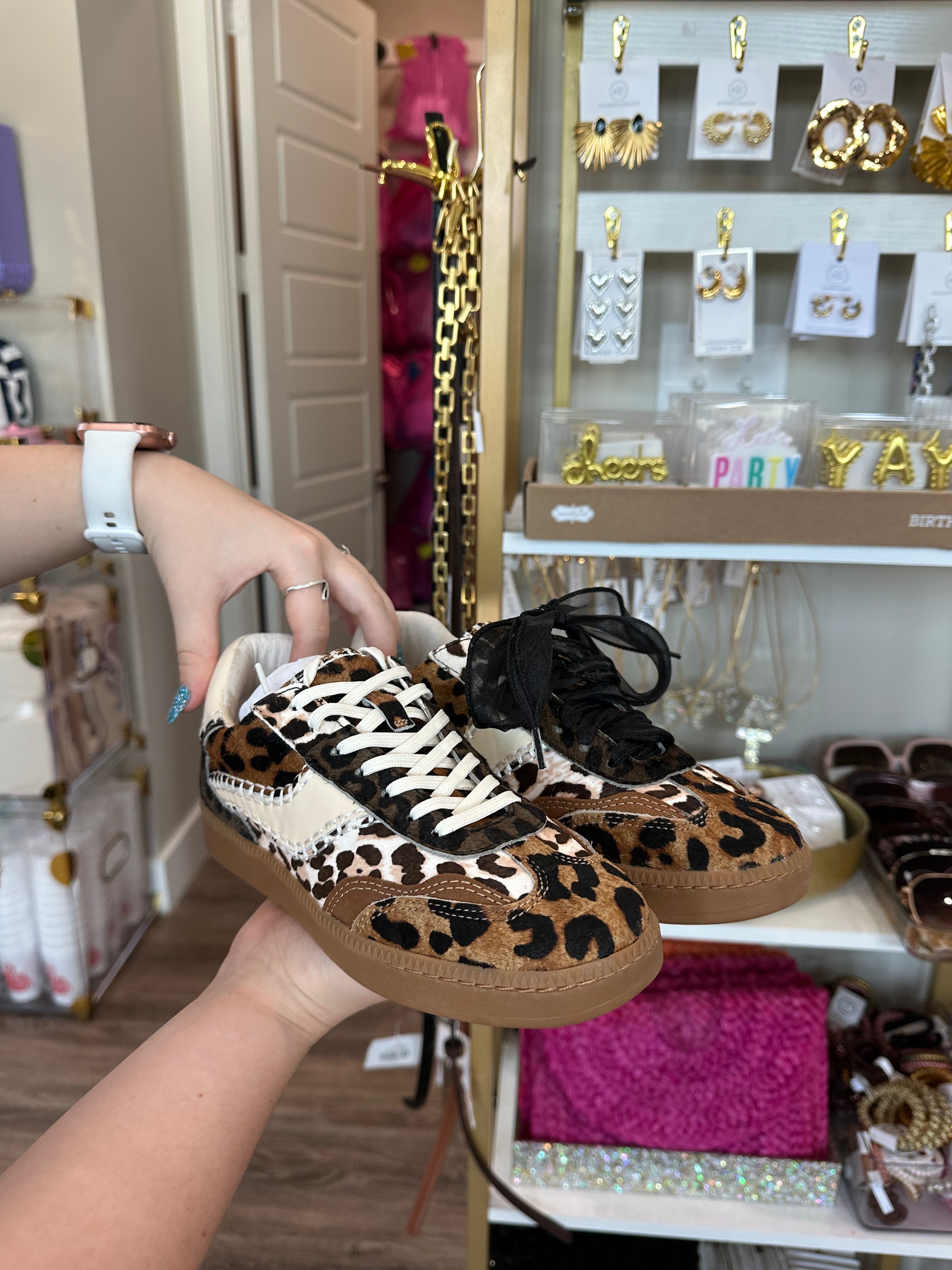 Leopard Calf Hair Sneaker