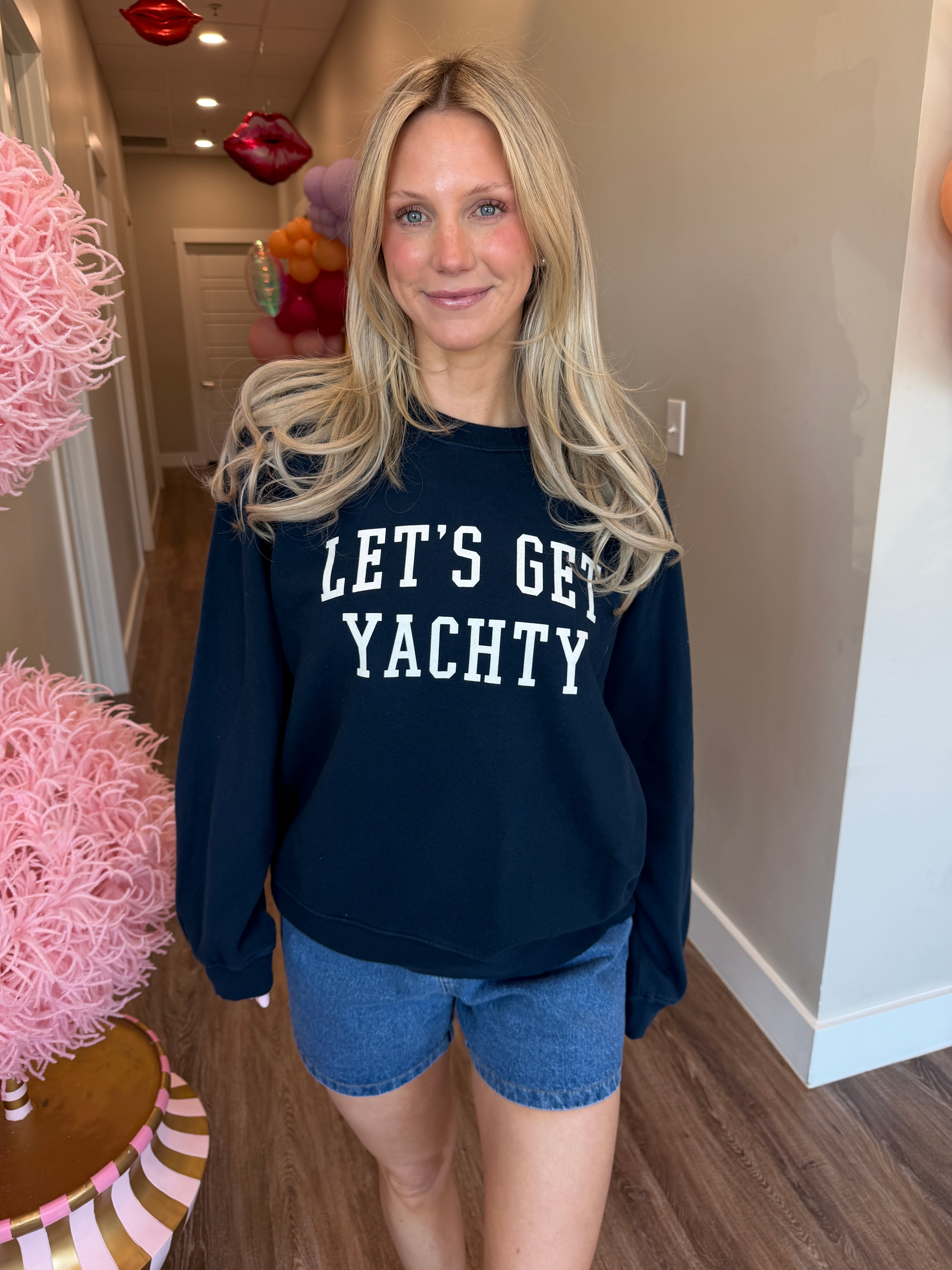 Yachty Boyfriend Sweatshirt- Eclipse