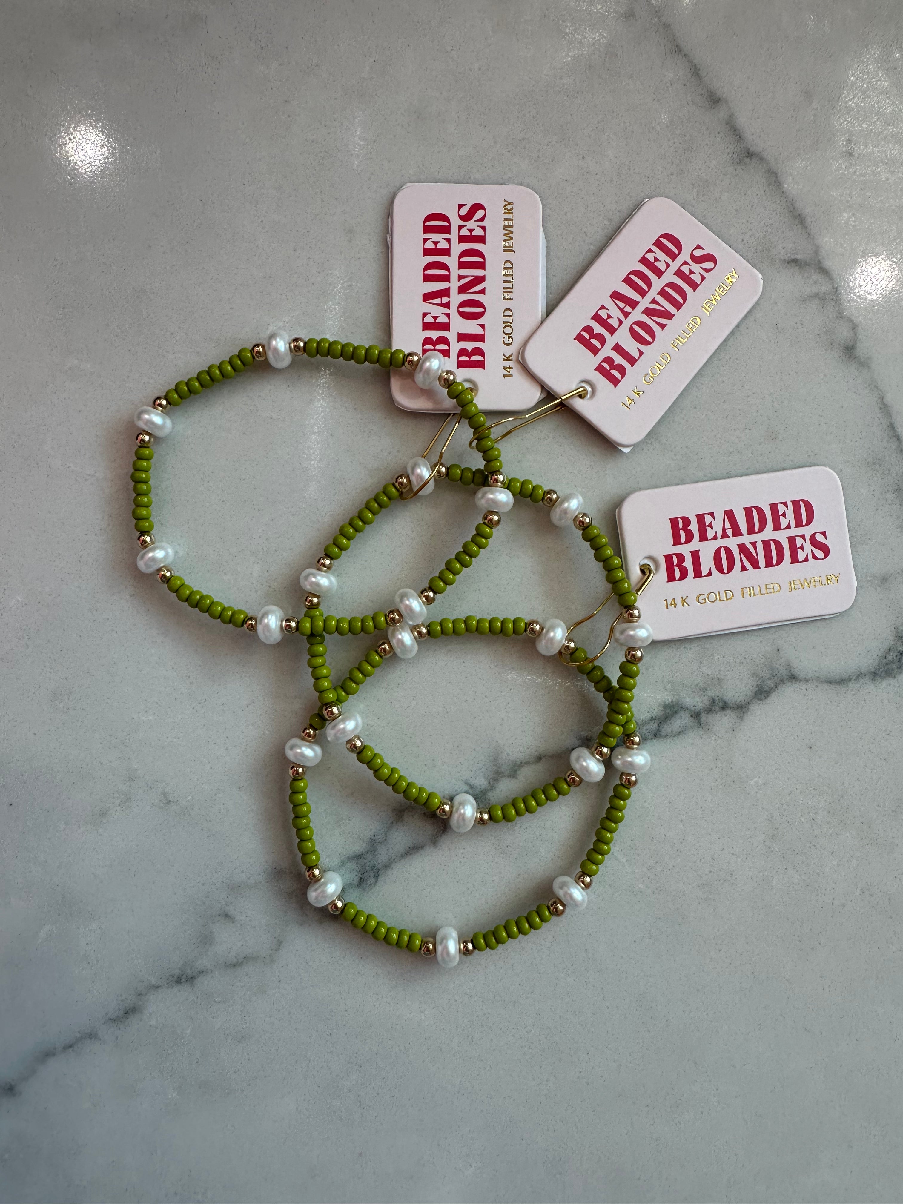 Lime Green Pearl Bracelet