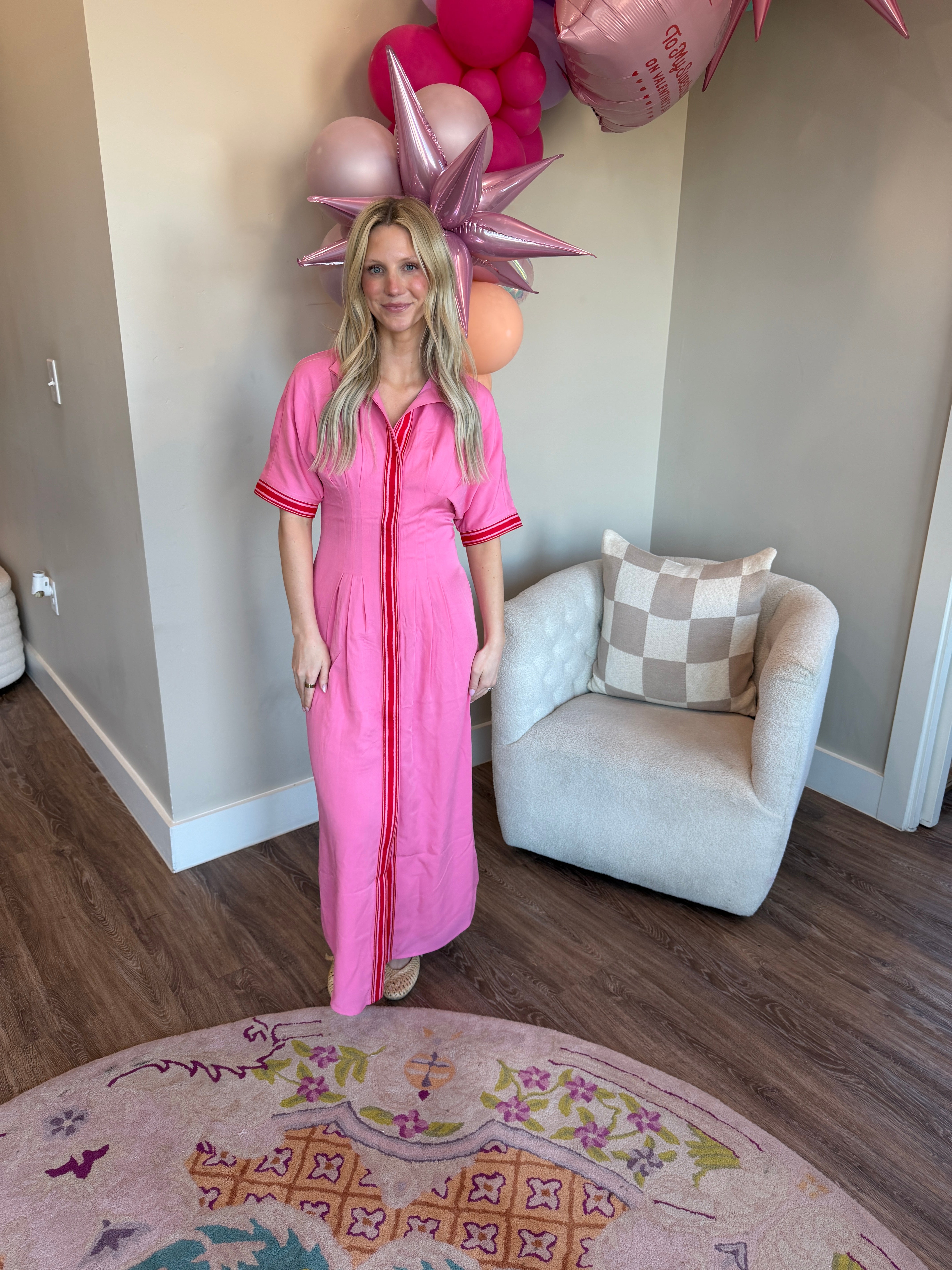 Georgia Dress- Pink Carnation- Emily McCarthy