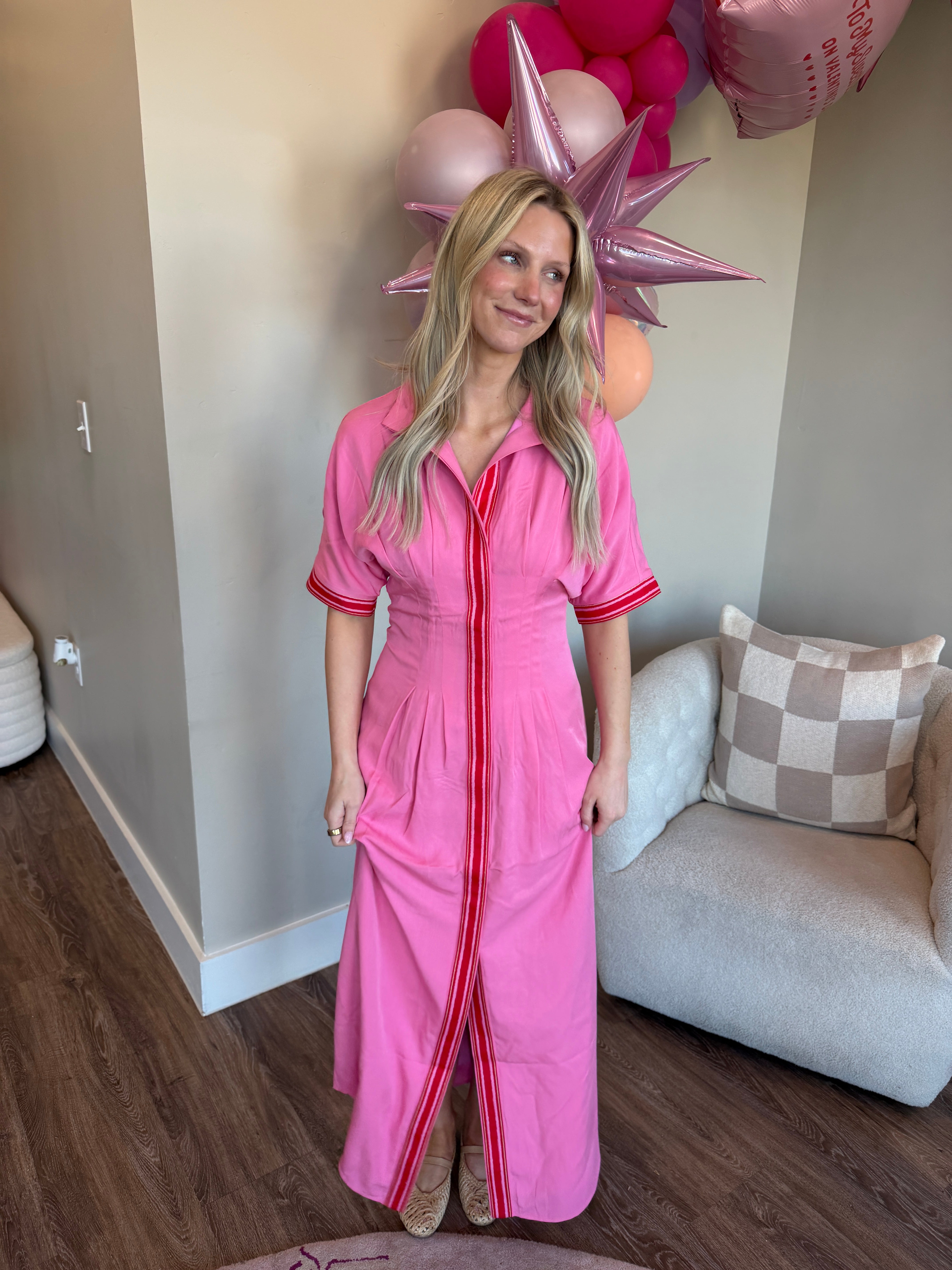 Georgia Dress- Pink Carnation- Emily McCarthy