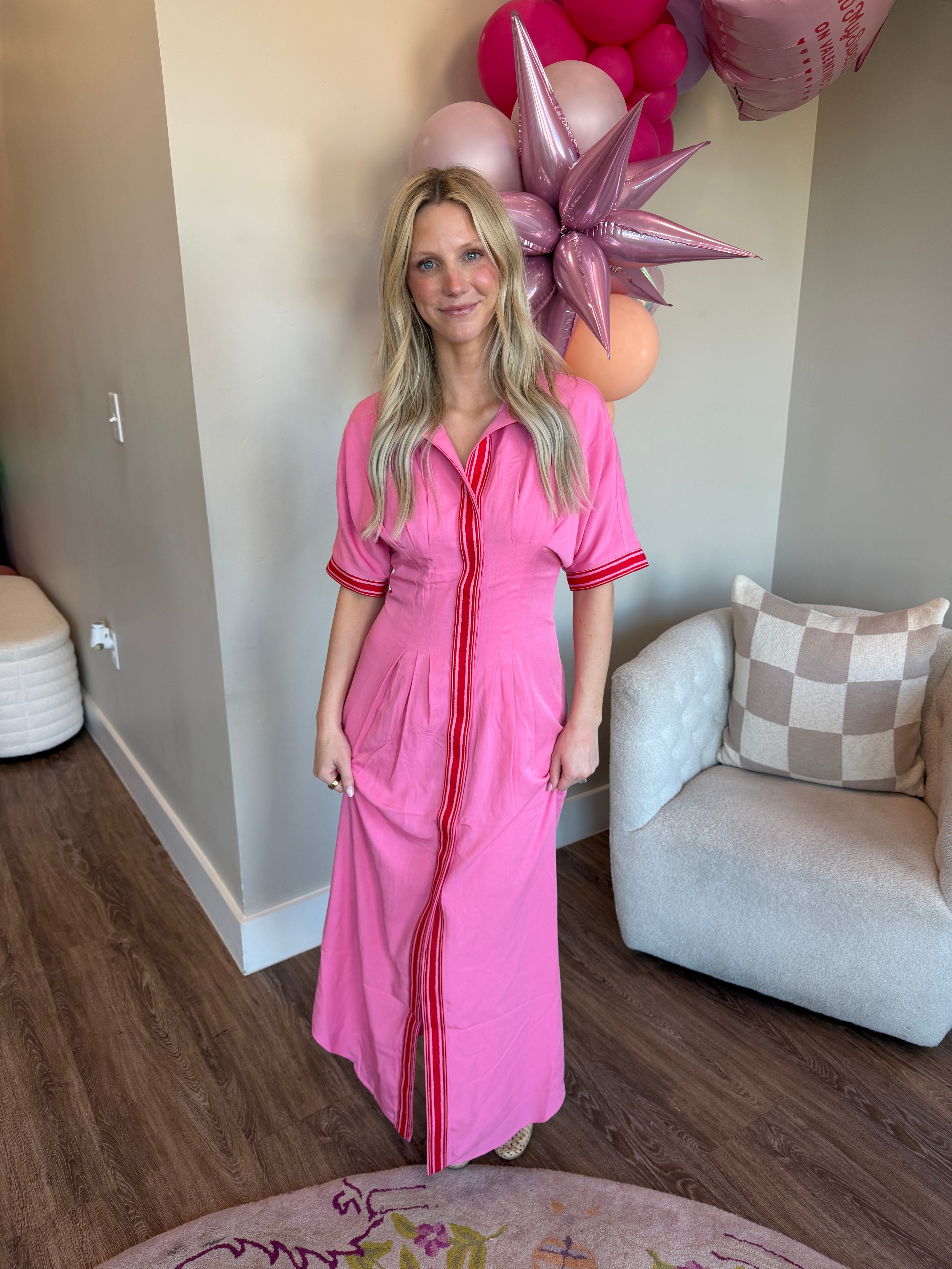 Georgia Dress- Pink Carnation- Emily McCarthy