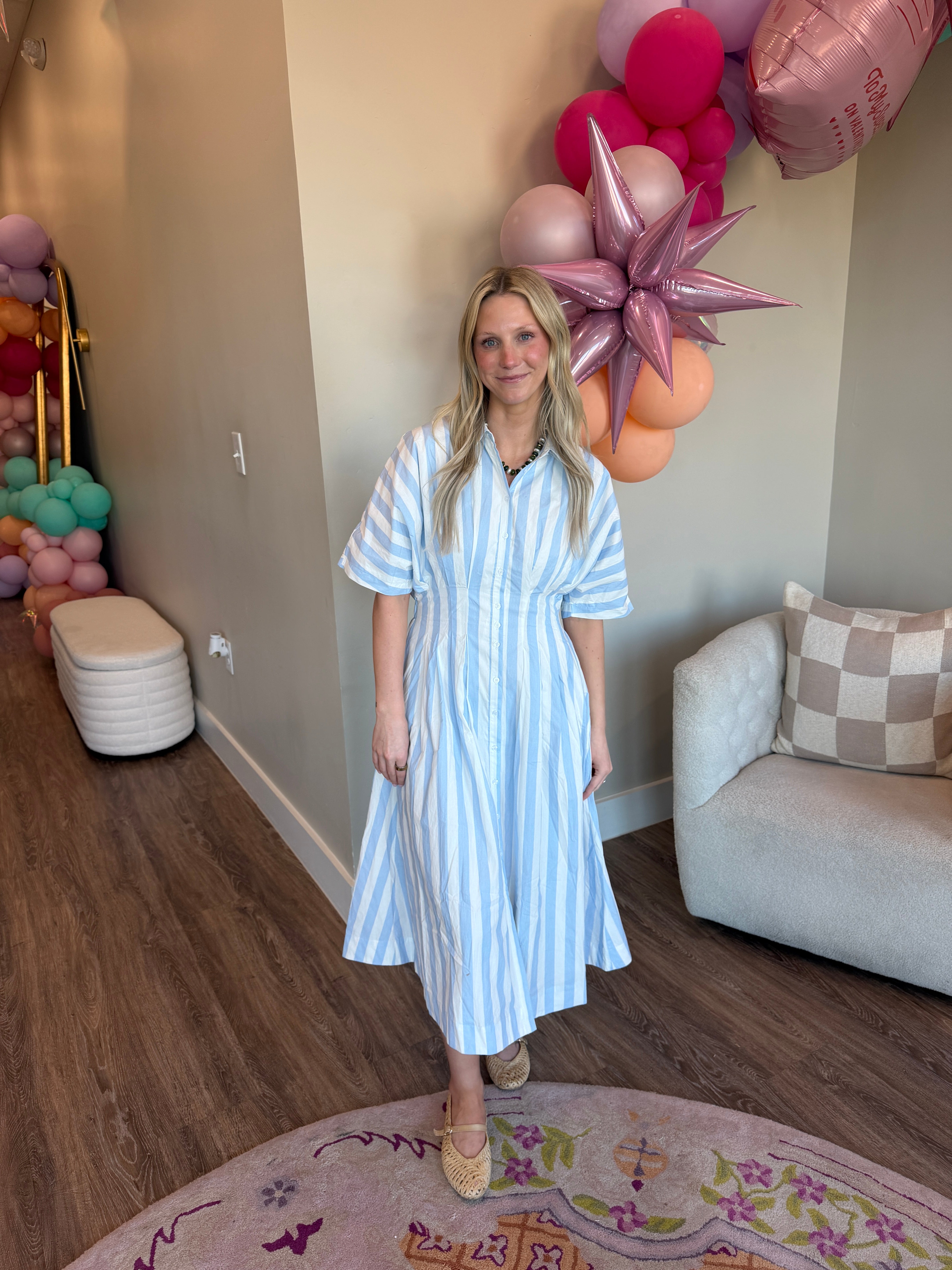 Kourt Striped Midi Dress