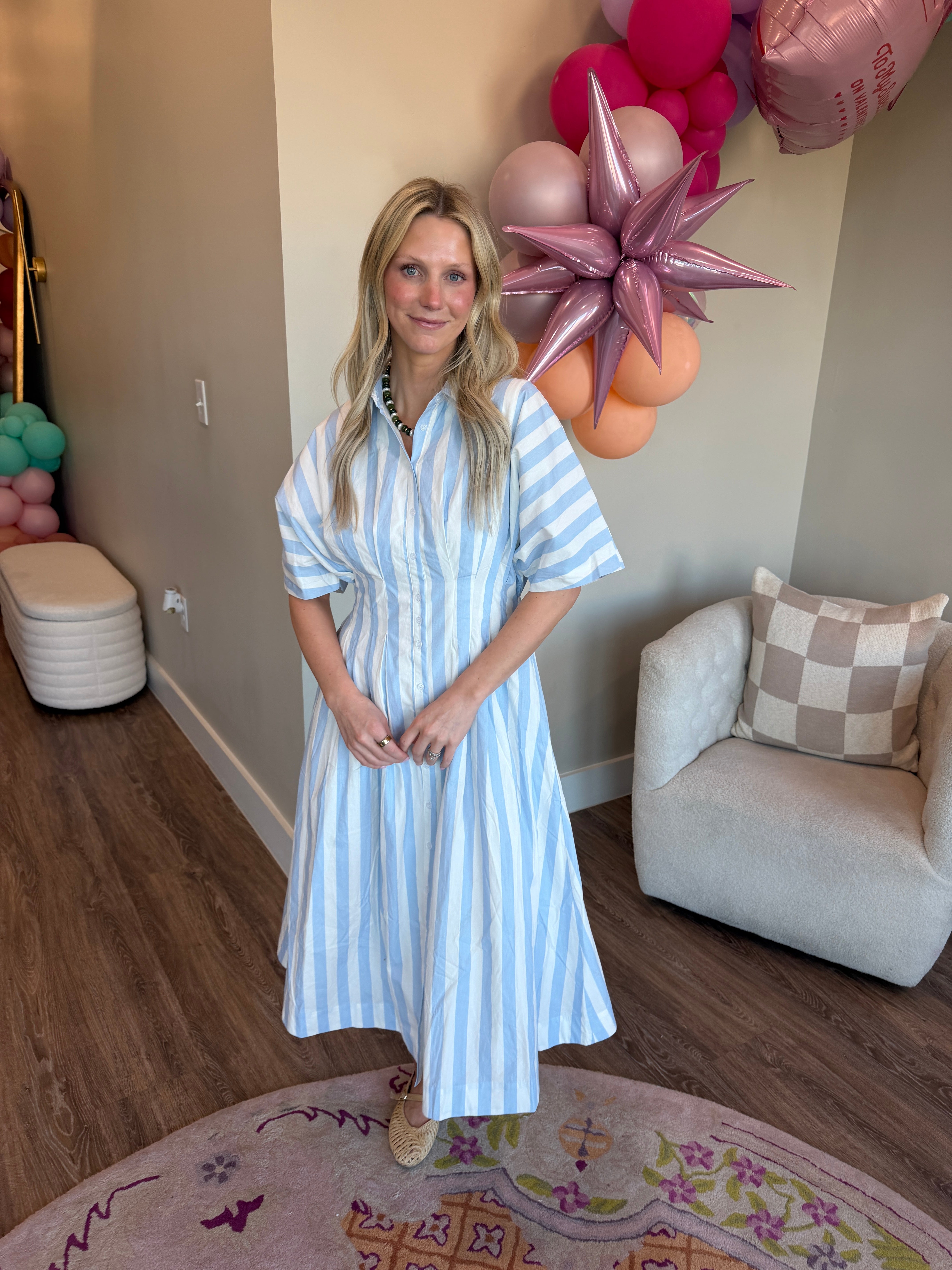 Kourt Striped Midi Dress