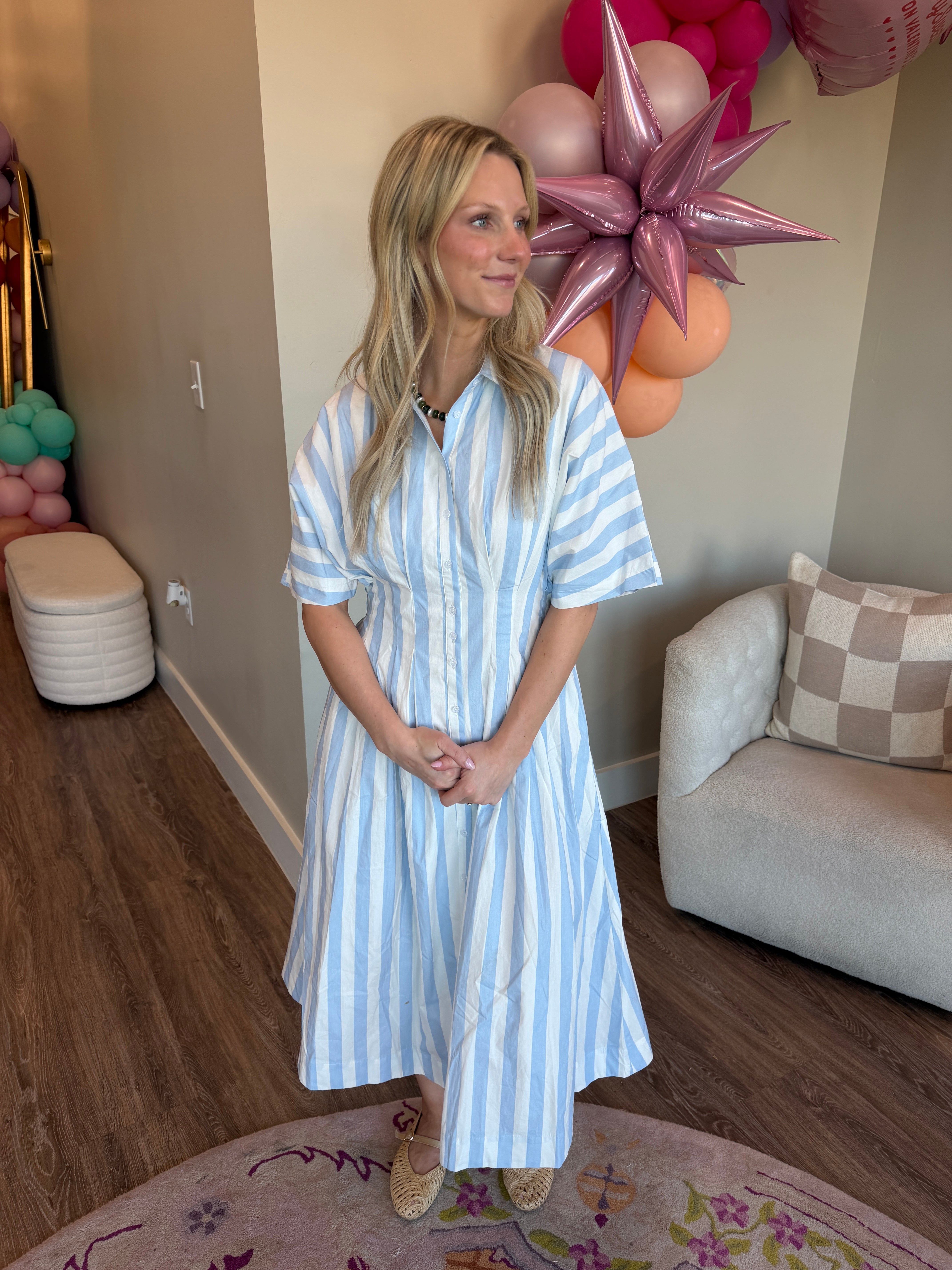 Kourt Striped Midi Dress