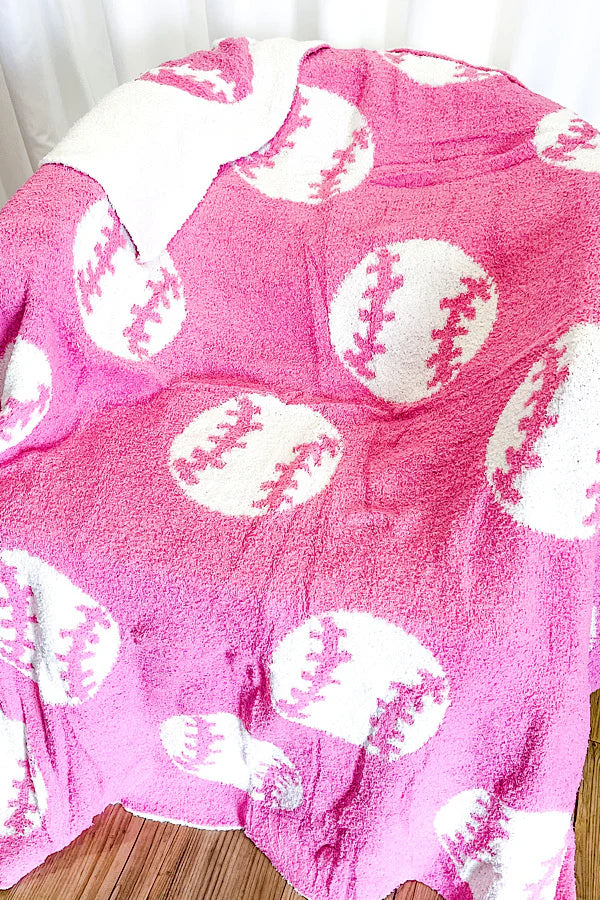 Pink Baseball Blanket