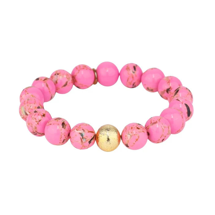 Marble Beaded Bracelet Pink