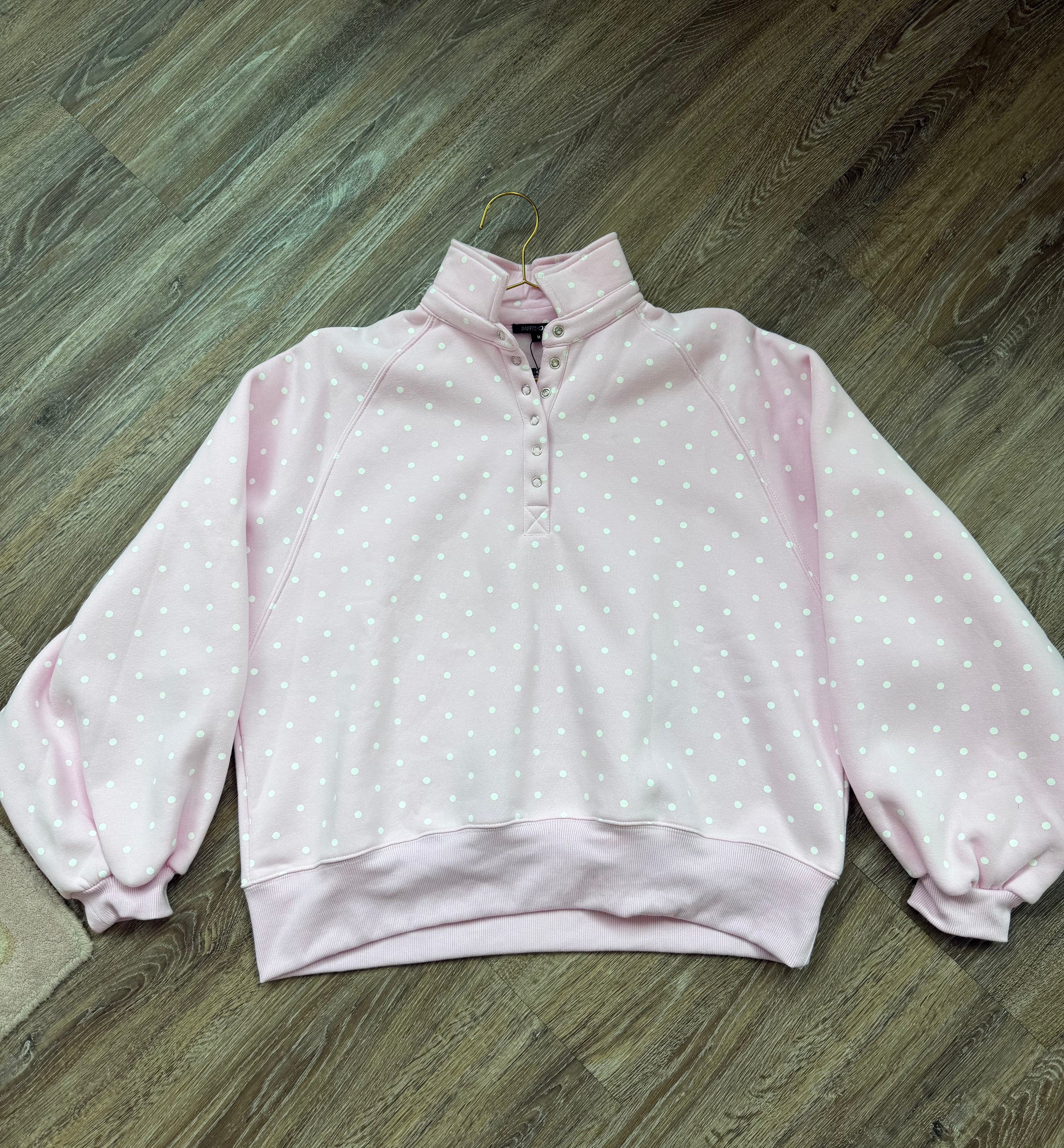 Pink Polka Dot Piper Snap Button Sweater