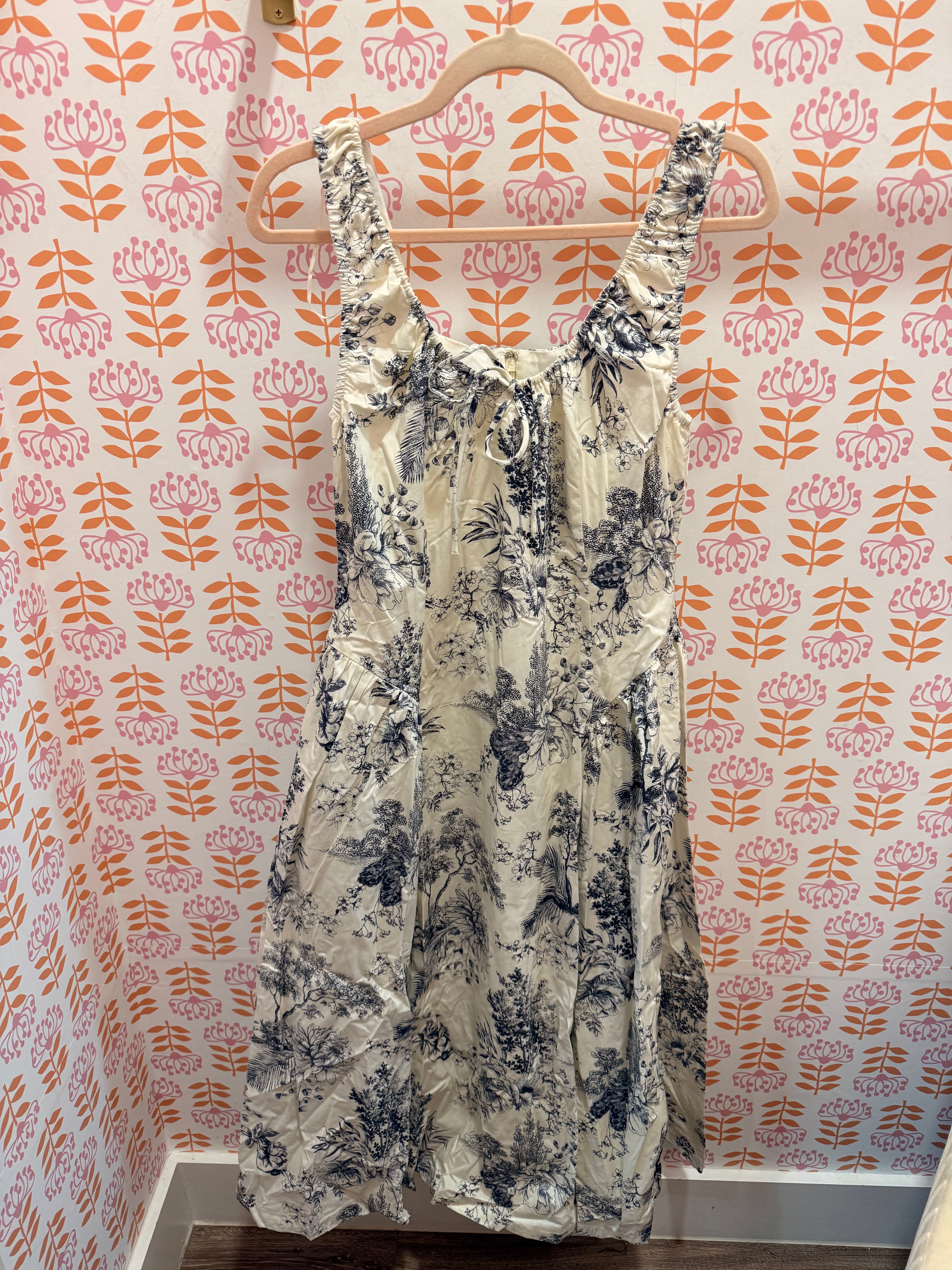 Toile Print Midi Dress