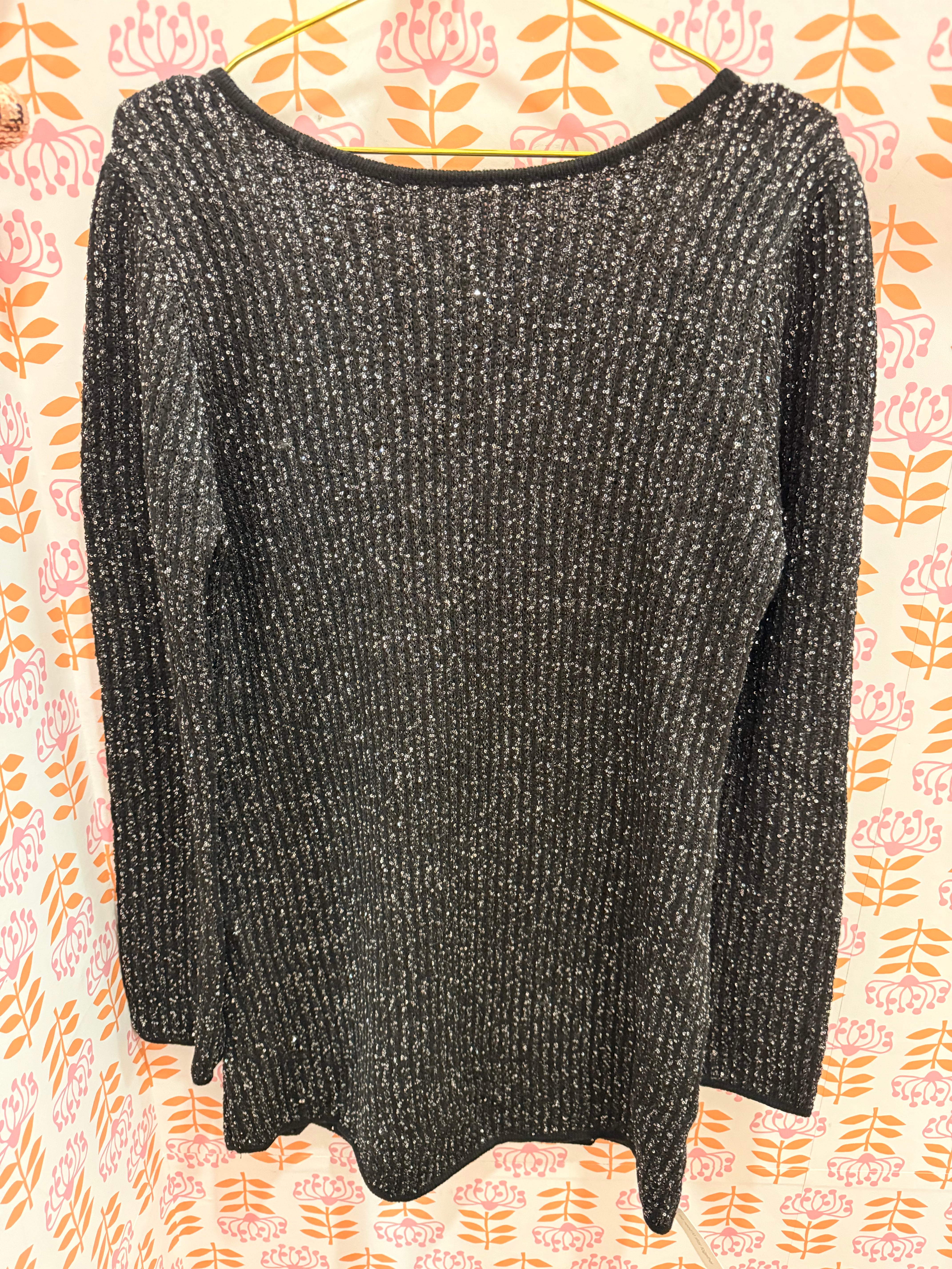 La Marca Sequin Mini Dress Black