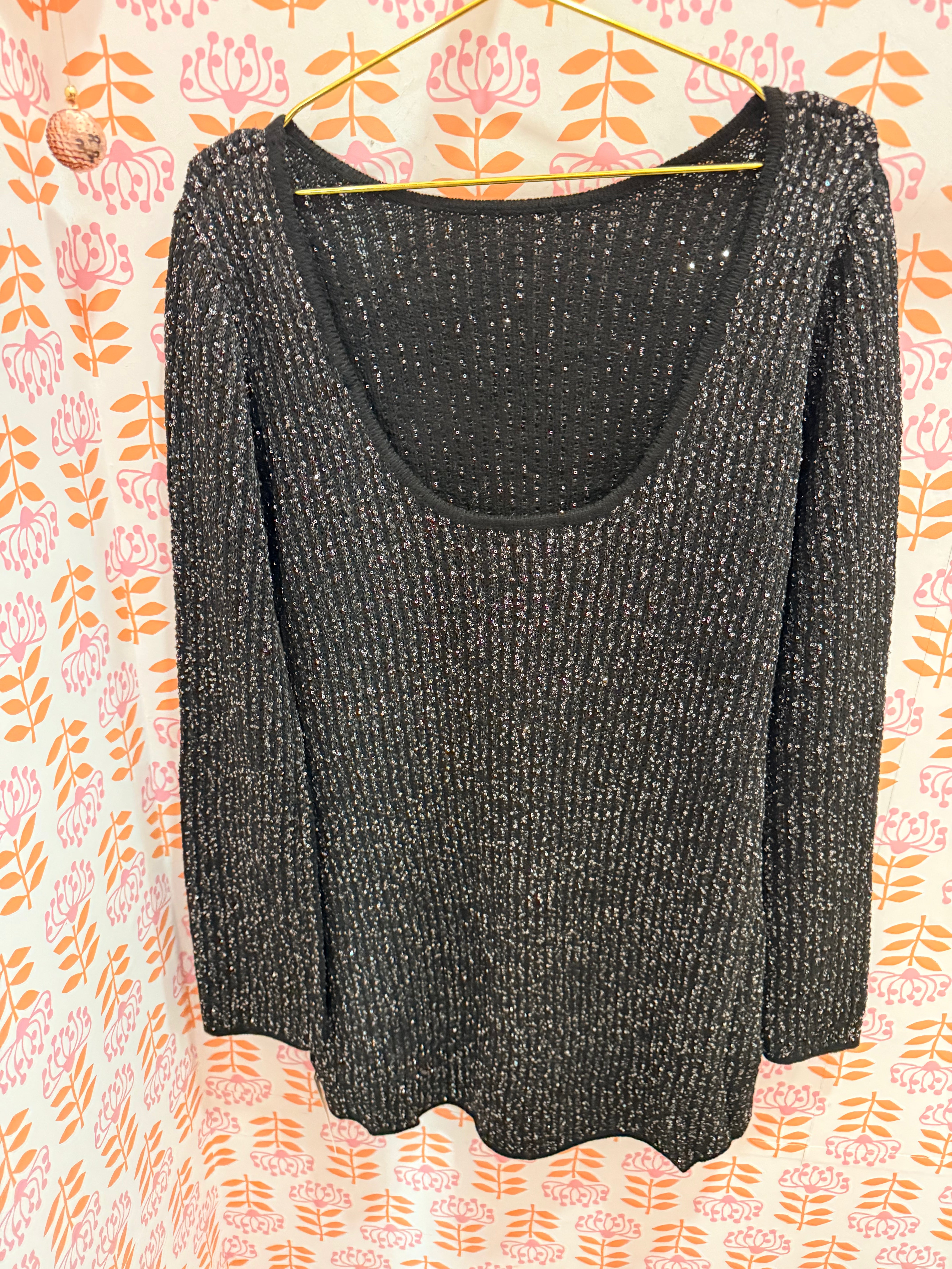 La Marca Sequin Mini Dress Black