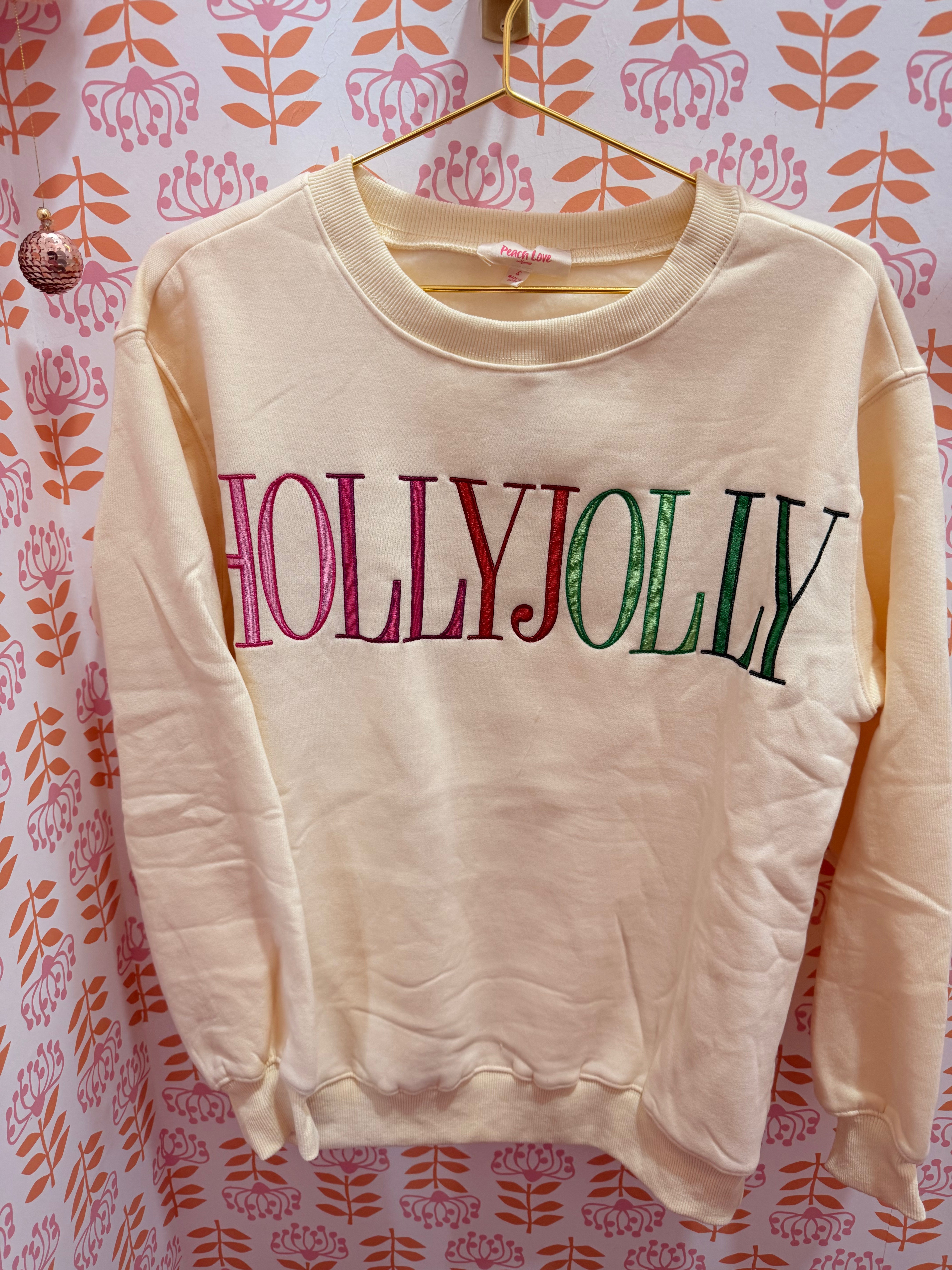 Butter Yellow 'Holly Jolly' Sweatshirt