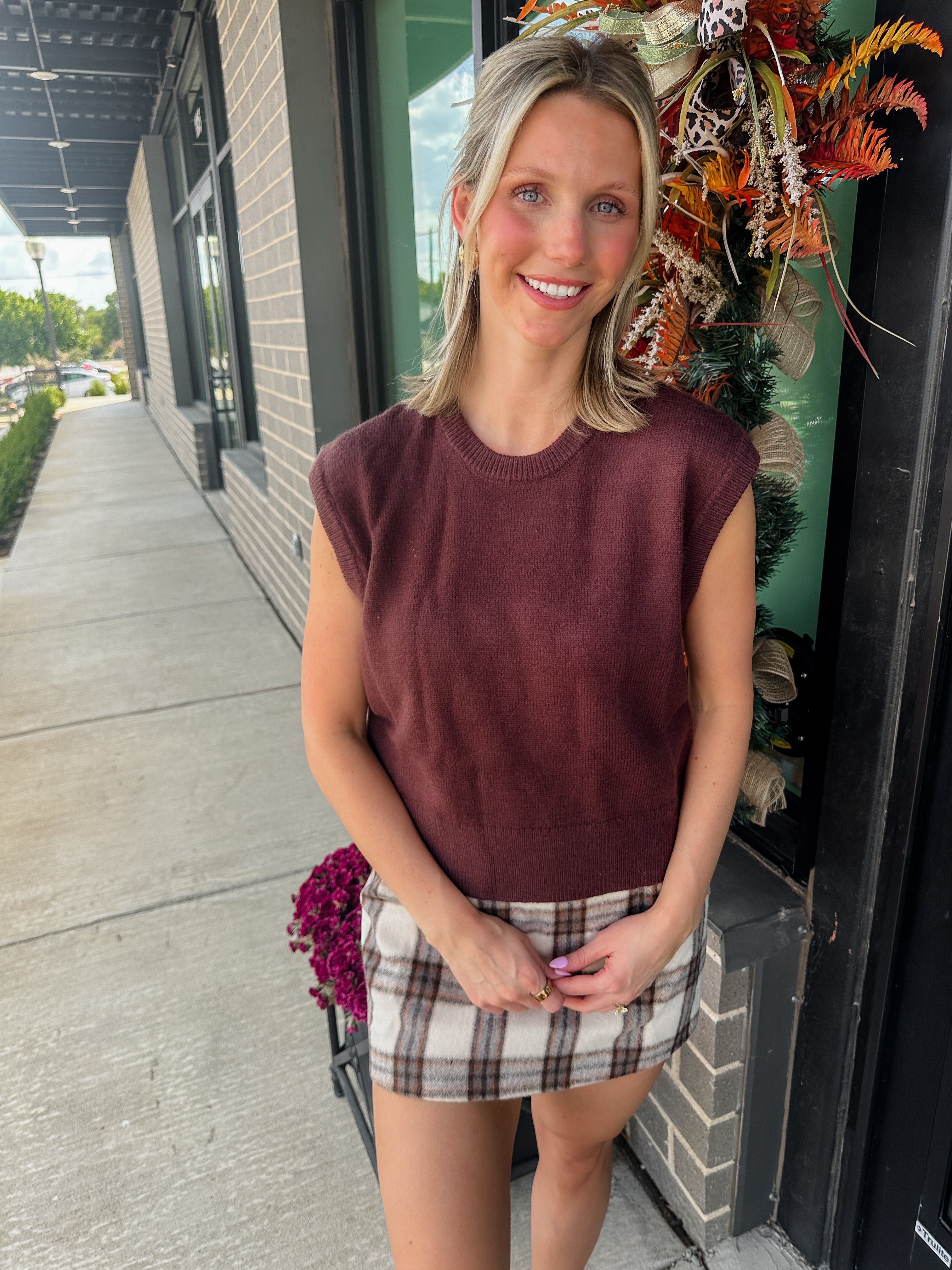 Manhattan Hush Plaid Mini Skirt