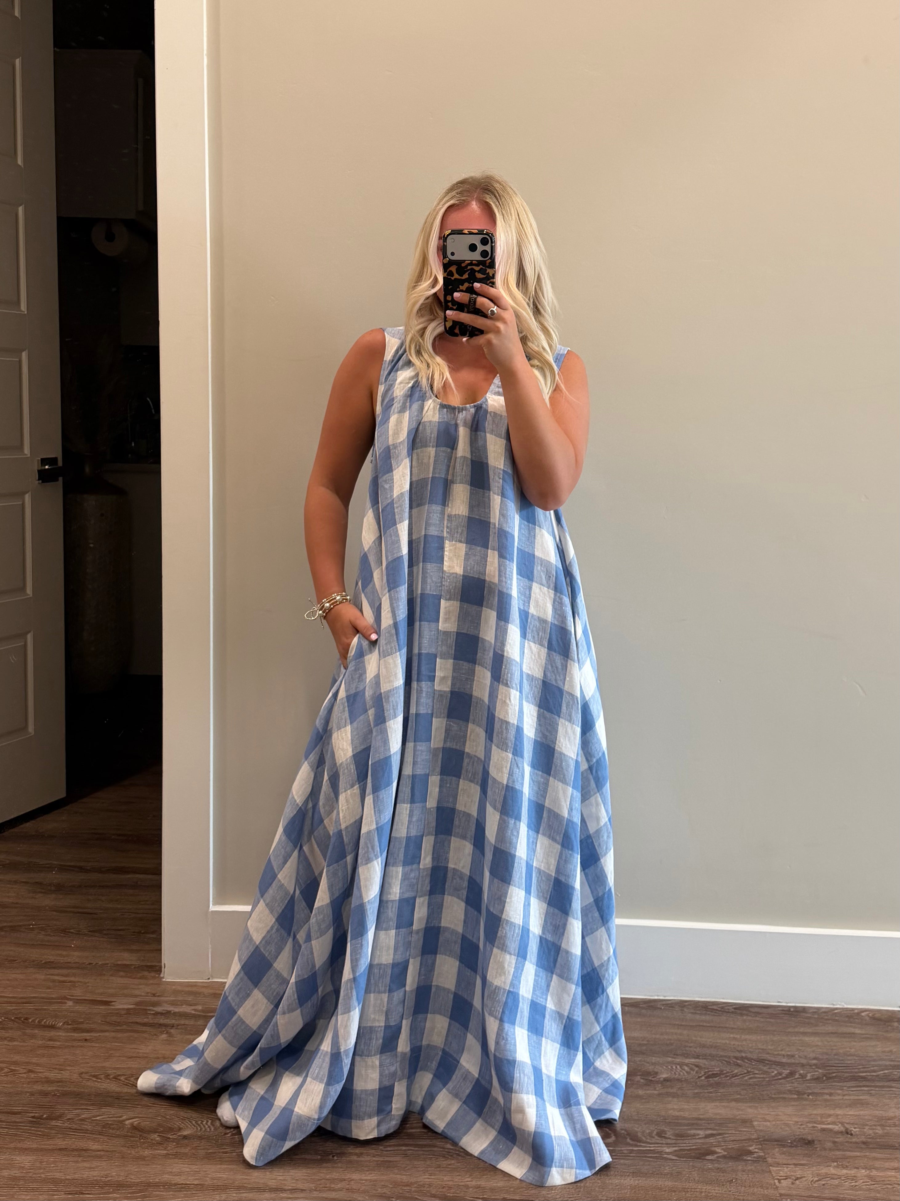 Buffalo Check Scoop Maxi Dress