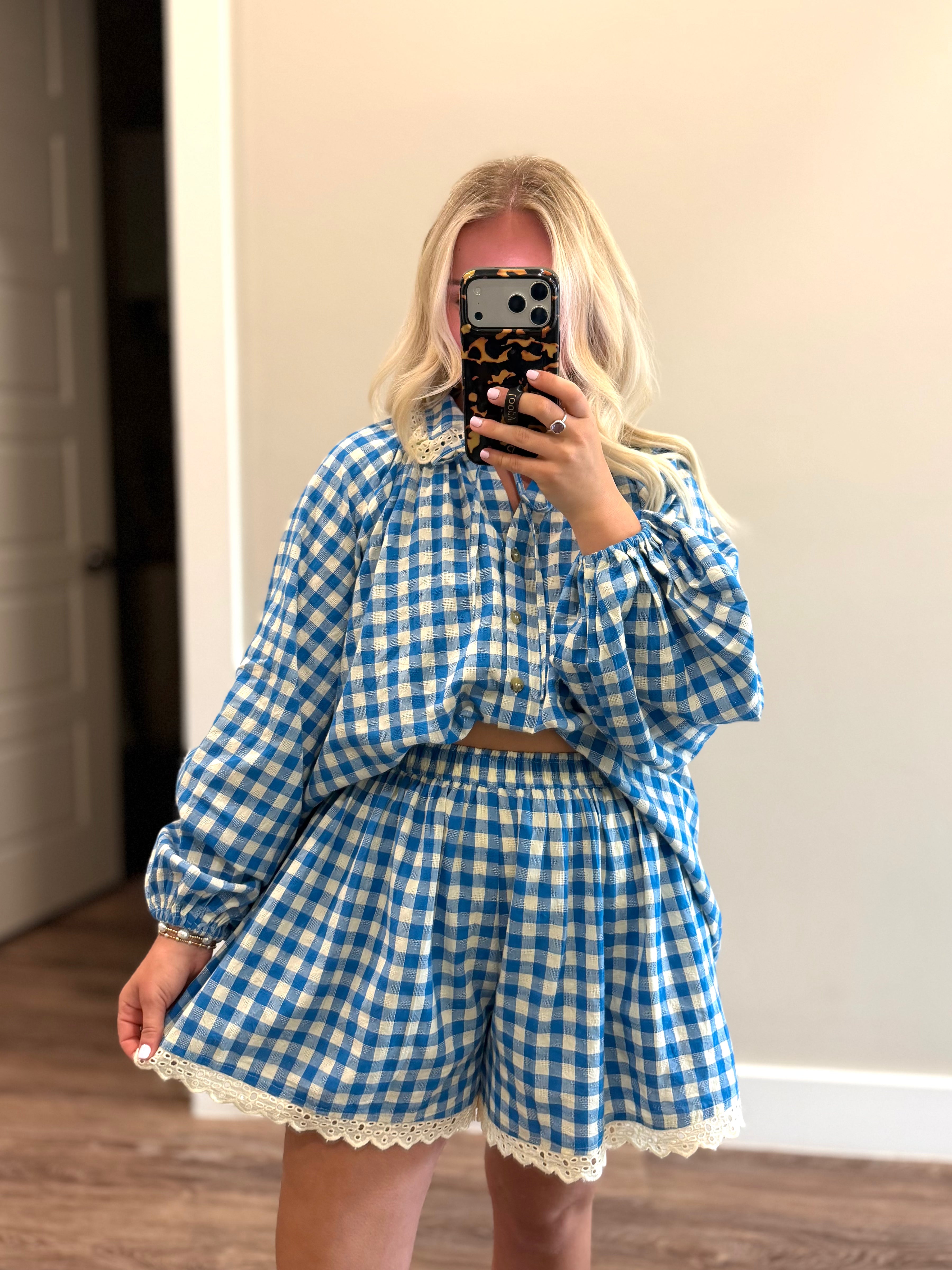 Blue Bay Gingham Willa Short