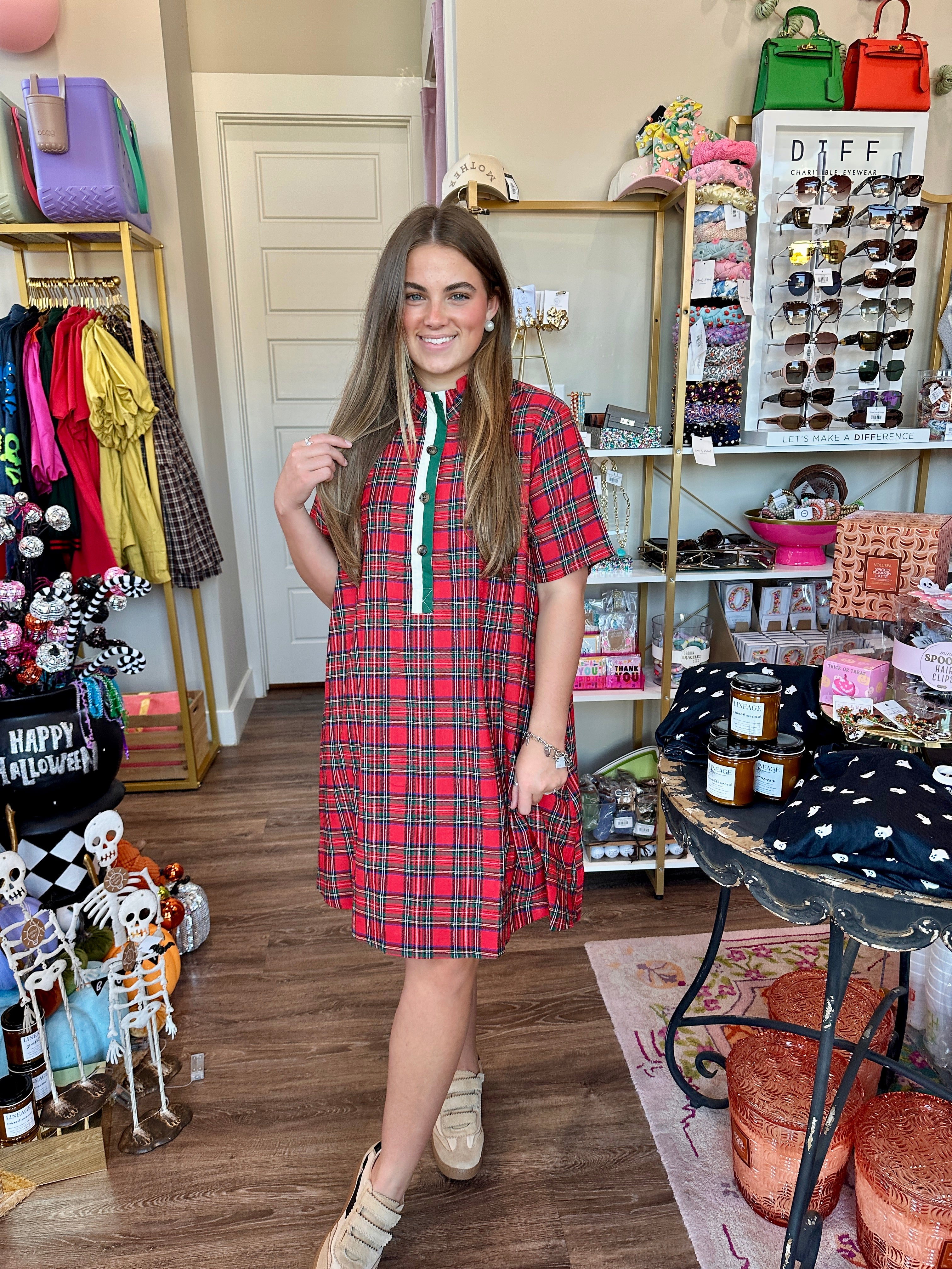Holly Plaid Midi Dress