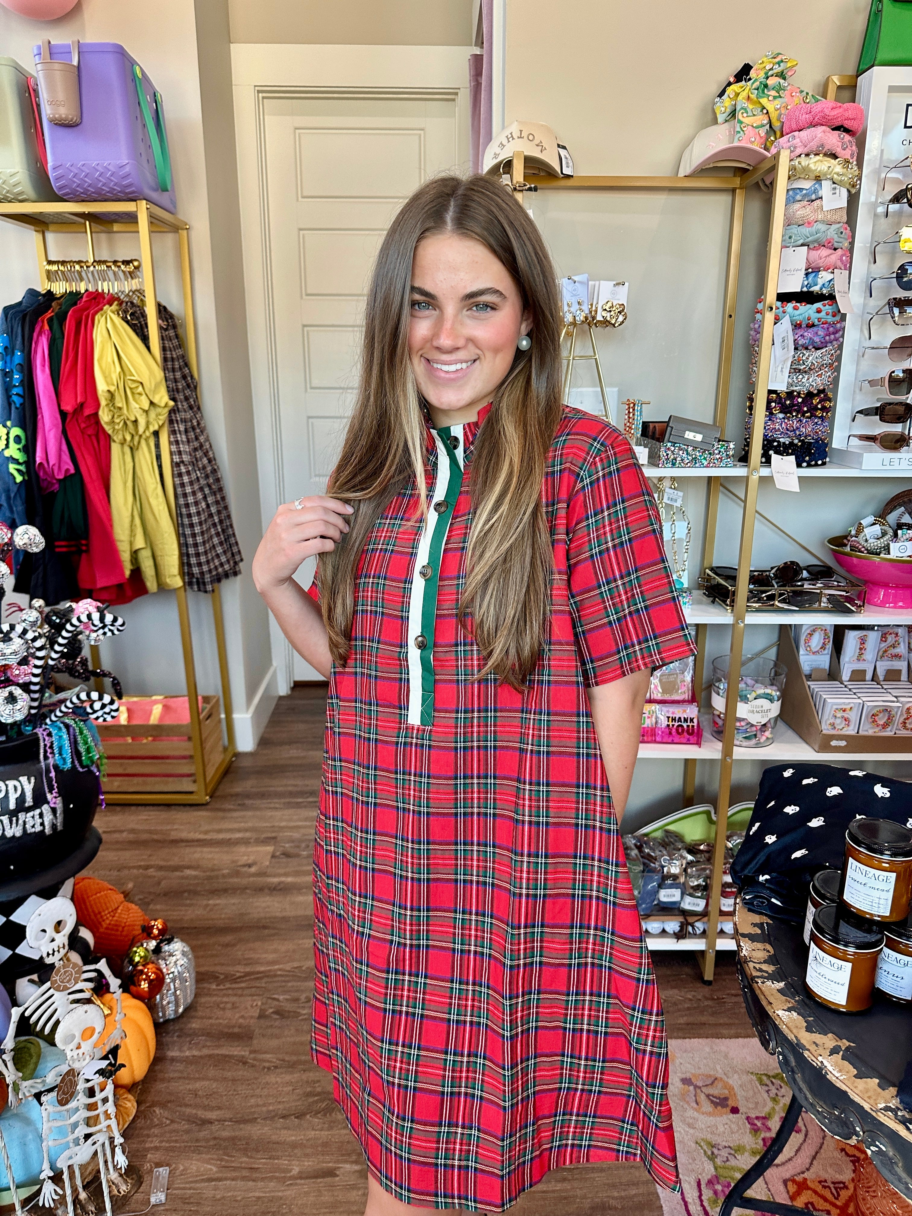 Holly Plaid Midi Dress