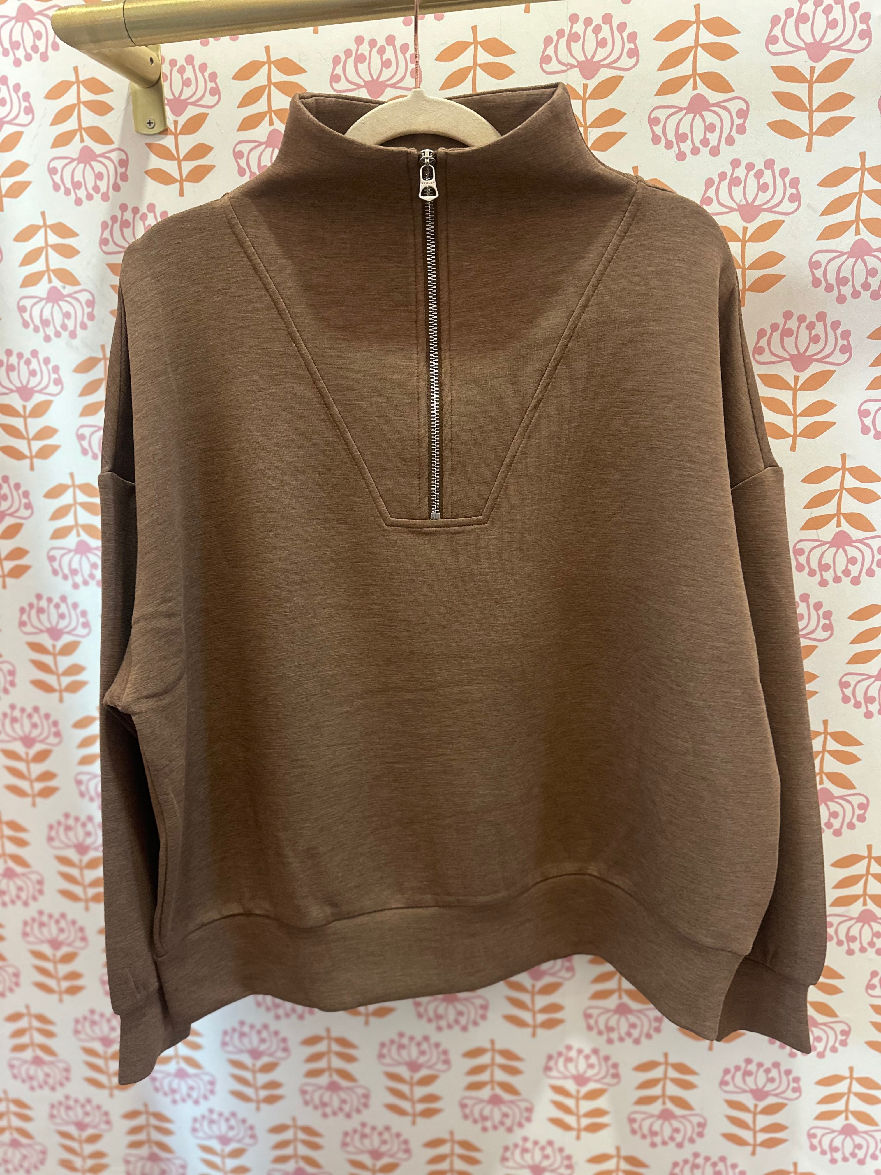Hawley Half Zip Sweat - Golden Bronze Marl - Varley